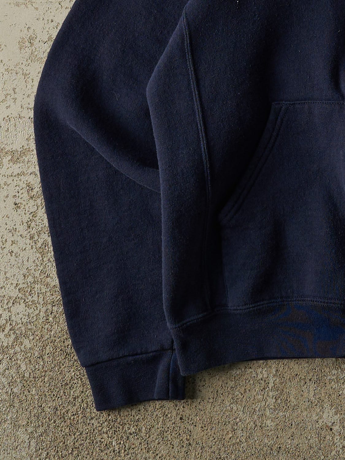 Vintage Y2K Navy Blue Russell Athletic Blank Zip Up Hoodie (XS/S) - Image 3