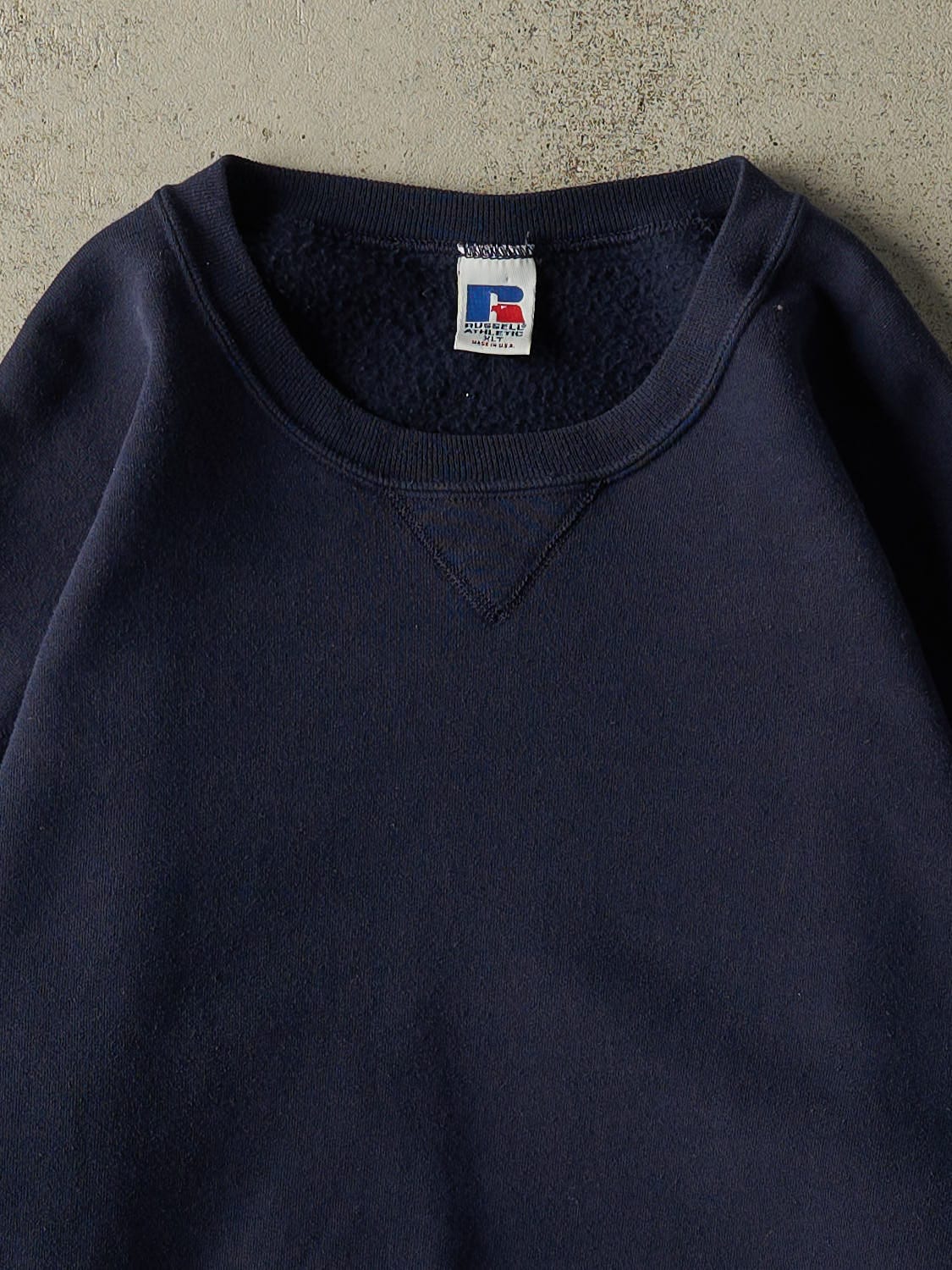 Vintage 90s Navy Blue Russell Athletic Crewneck (XXL) - Image 2