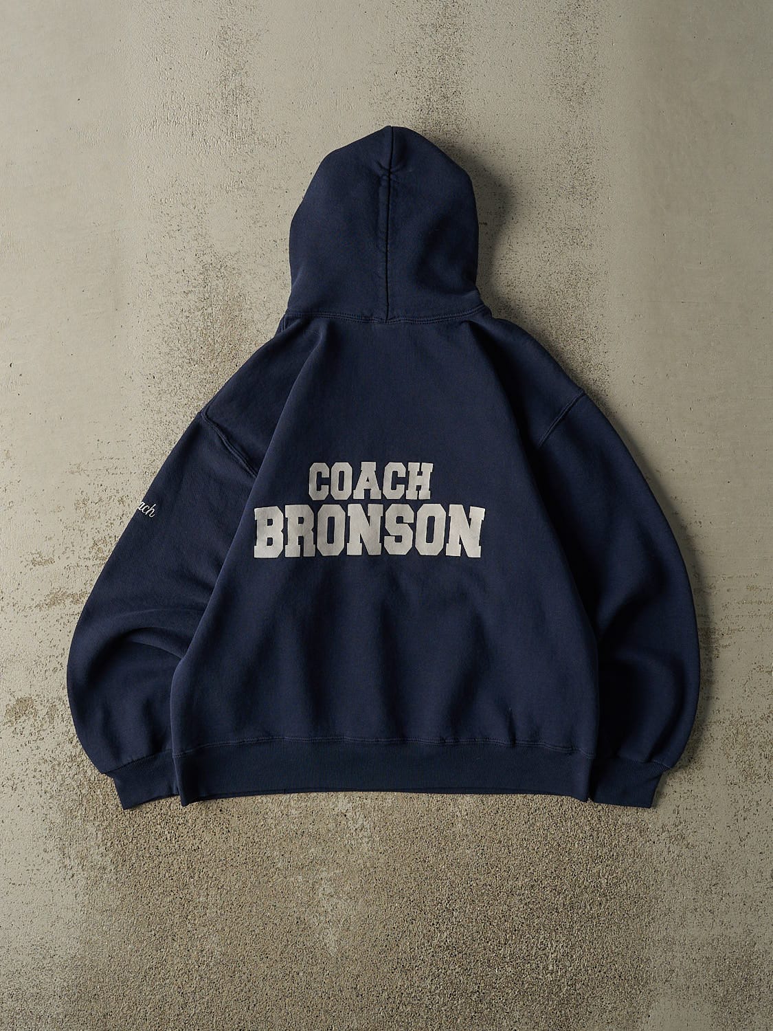 Vintage 90s Navy Blue Russell Athletic Wescomm Basketball Hoodie (S/M) - Image 2