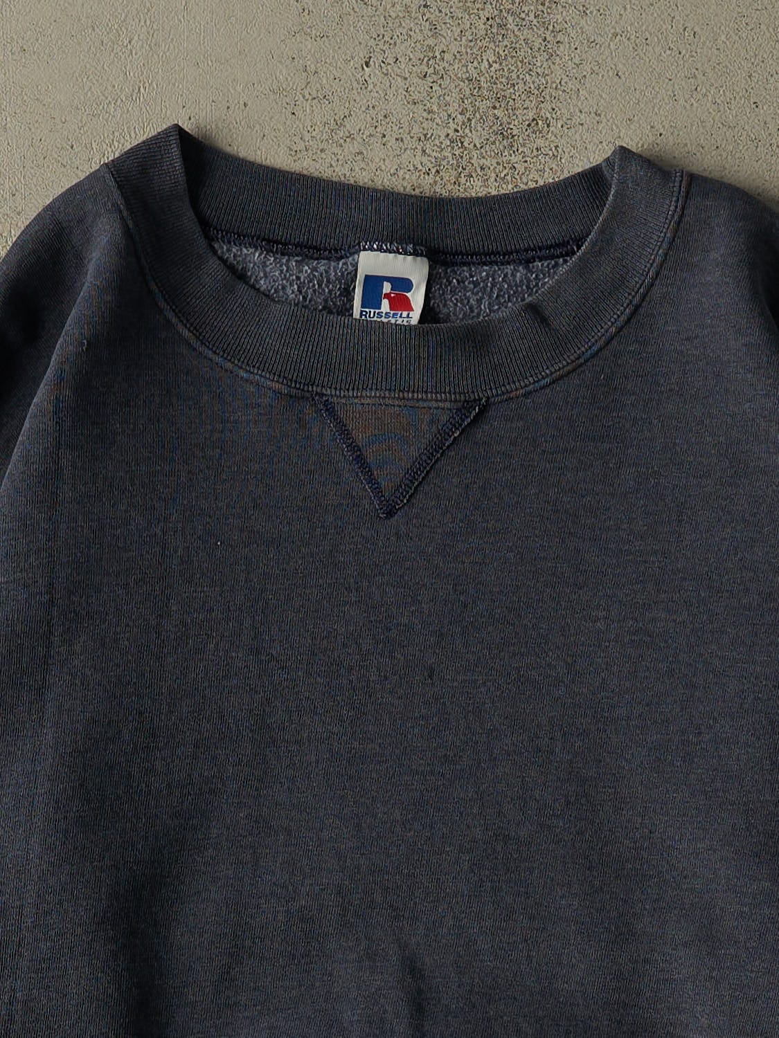 Vintage 90s Navy Blue Russell Athletics Blank Crewneck (XL/XXL) - Image 2