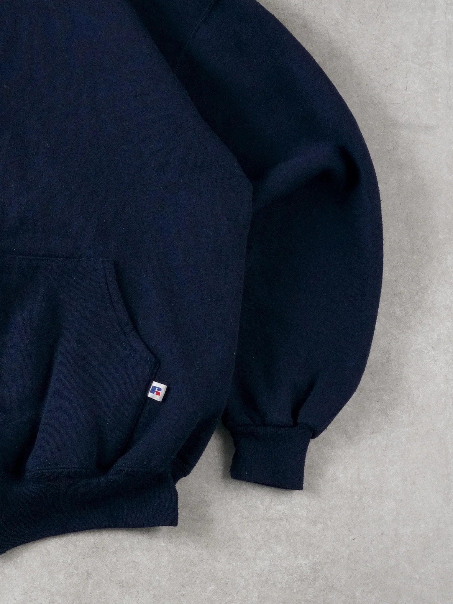 Vintage 90s Navy Blue Russell Athletics Blank Zipup (L) - Image 3