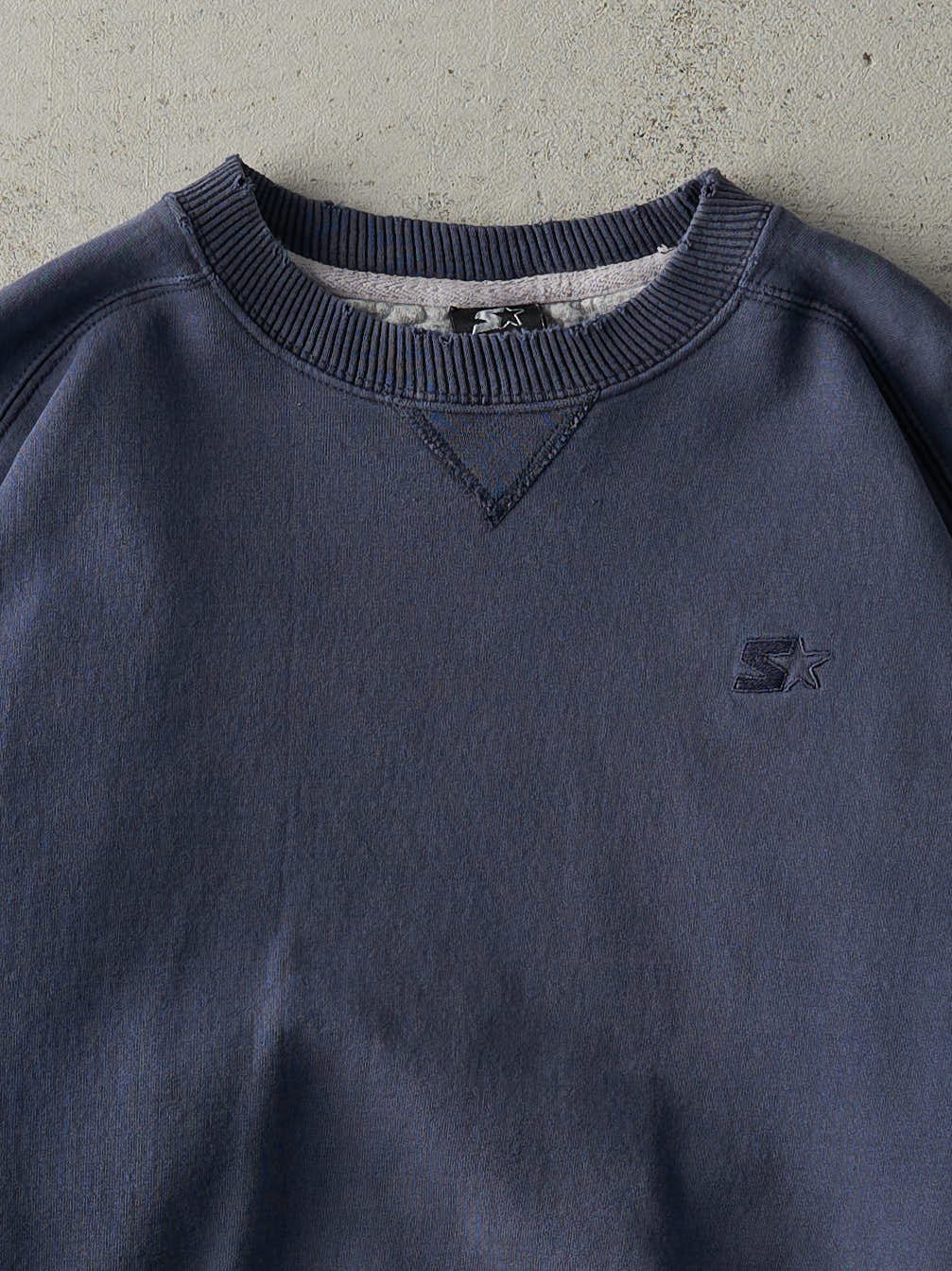 Vintage 90s Navy Blue Starter Boxy Crewneck (L) - Image 2