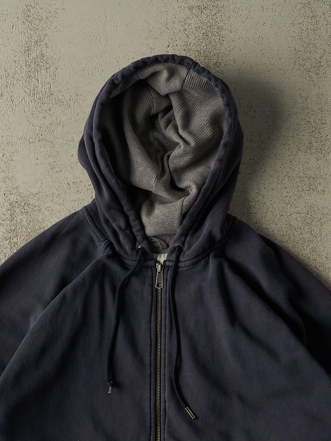 Vintage Y2K Navy Blue Thermal Lined Zip Up Wind River Hoodie (L/XL) - Image 2
