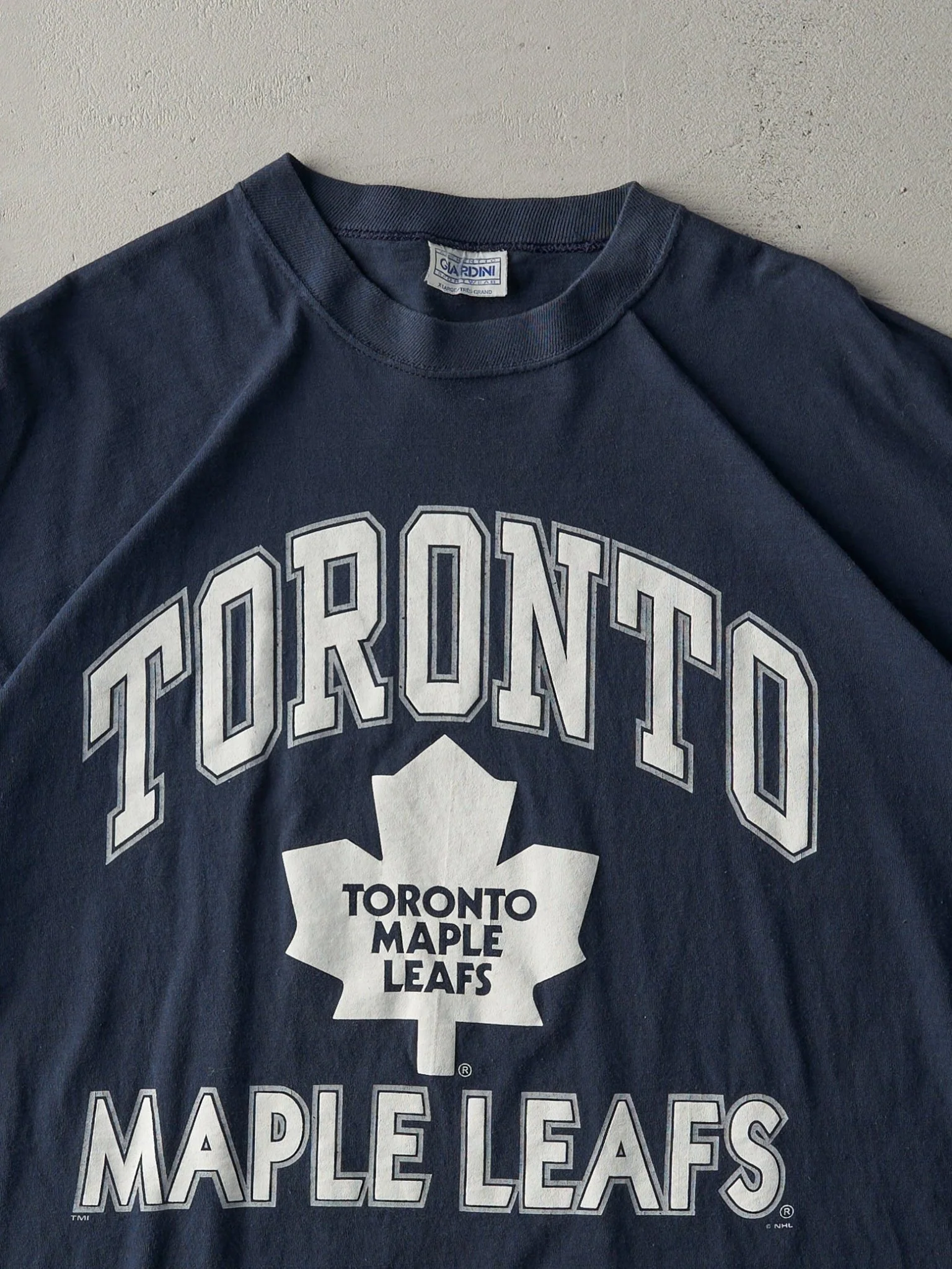 Vintage 90s Navy Blue Toronto Maple Leafs Tee (L/XL) - Image 2