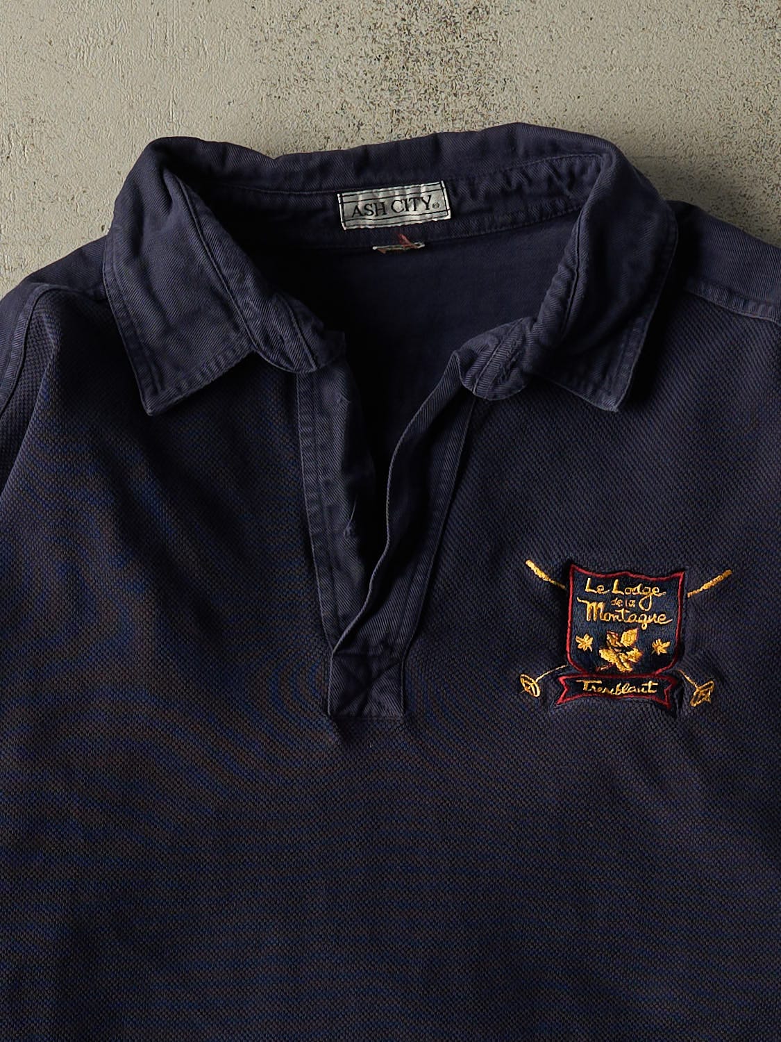 Vintage 90s Navy Blue Tremblant Quarter Button Long Sleeve (L/XL) - Image 2