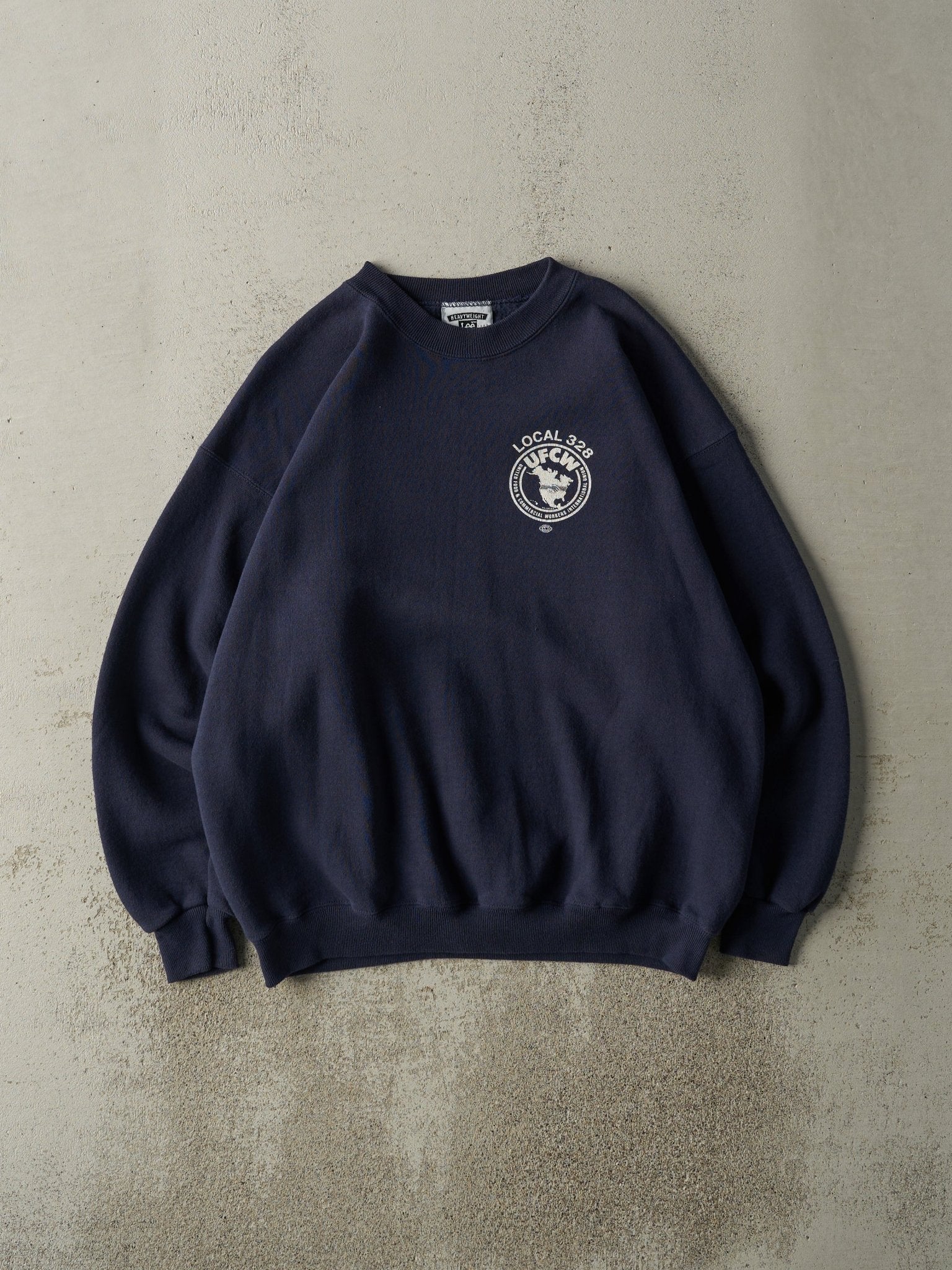 Vintage 90s Navy Blue UFCW Union Crewneck (L)
