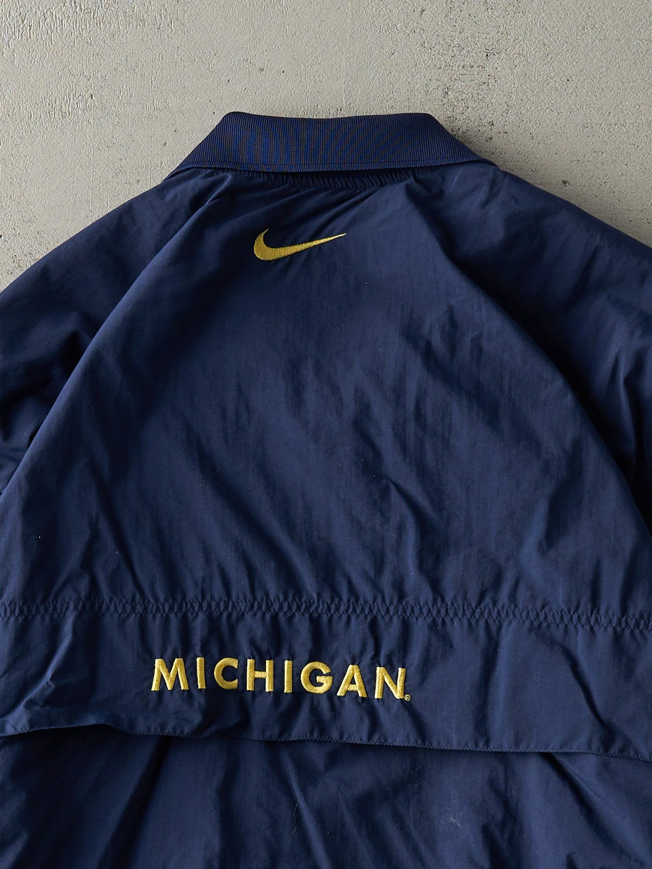 Vintage 90s Navy Blue University of Michigan Nike Quarter Zip Windbreaker (M/L) - Image 4