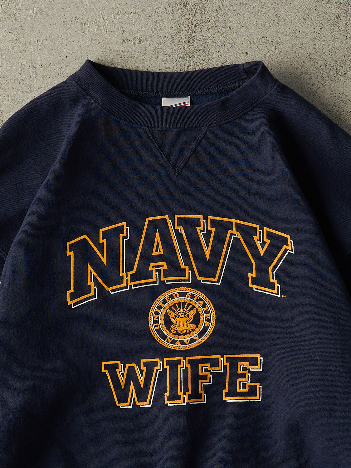 Vintage 90s Navy Blue US Navy Wife Crewneck (XL/XXL) - Image 2