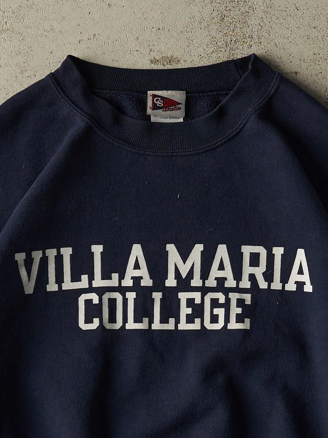 Vintage 90s Navy Blue Villa Maria College Crewneck (S/M) - Image 2