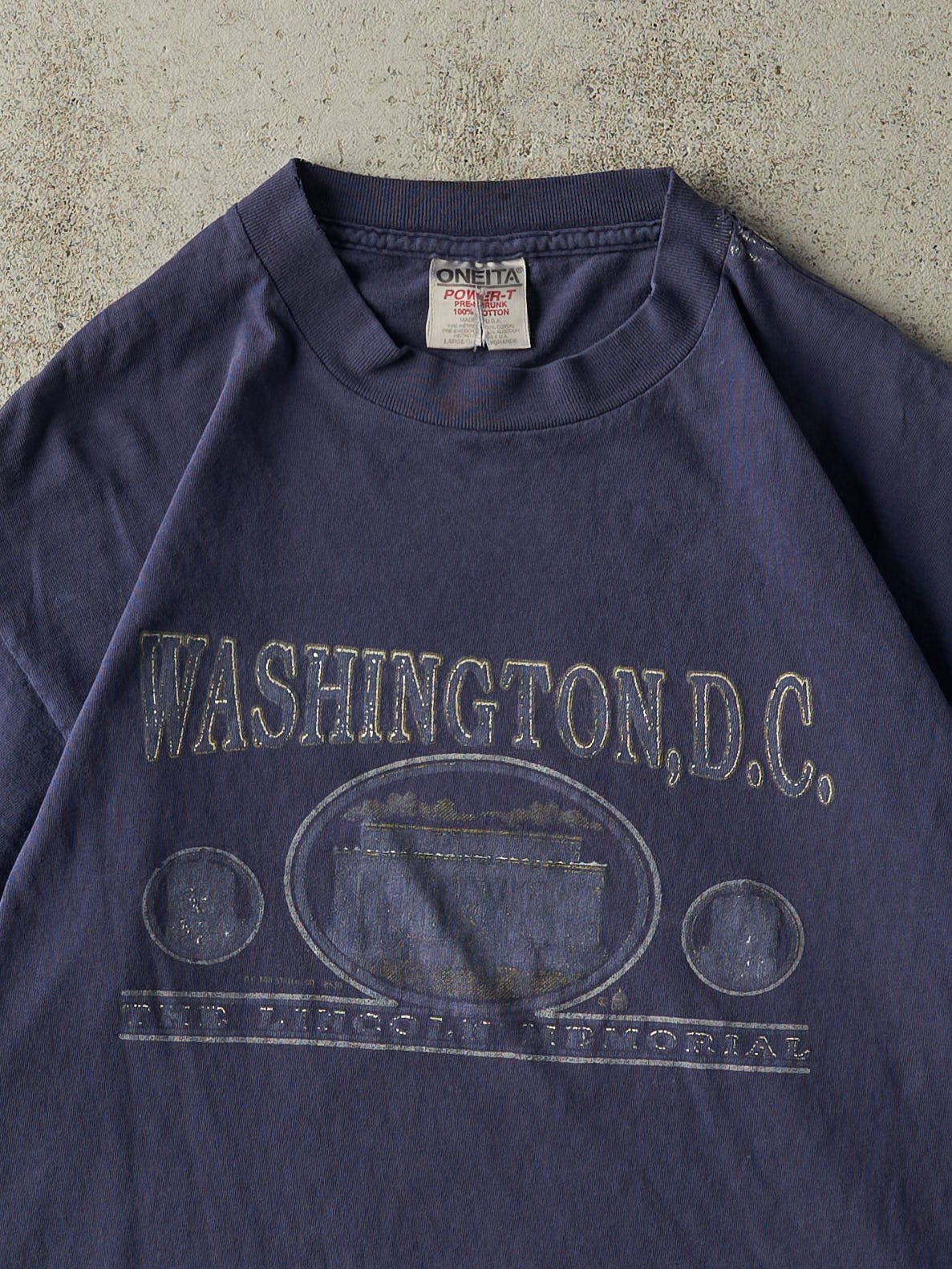 Vintage 90s Navy Blue Washington DC Single Stitch Tee (M/L) - Image 2