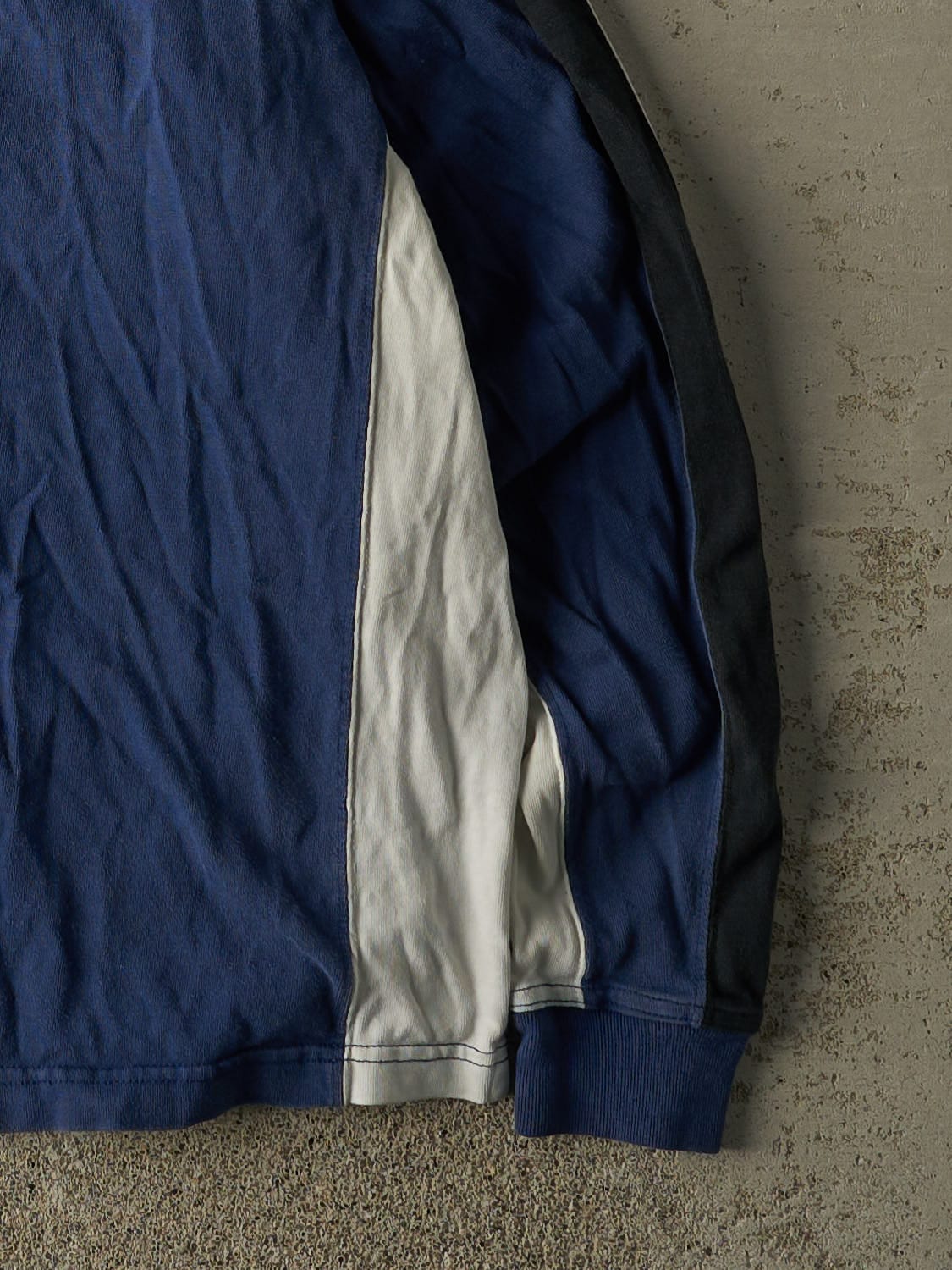 Vintage 90s Navy Blue & White Brooks Quarter Zip Long Sleeve (M/L) - Image 4