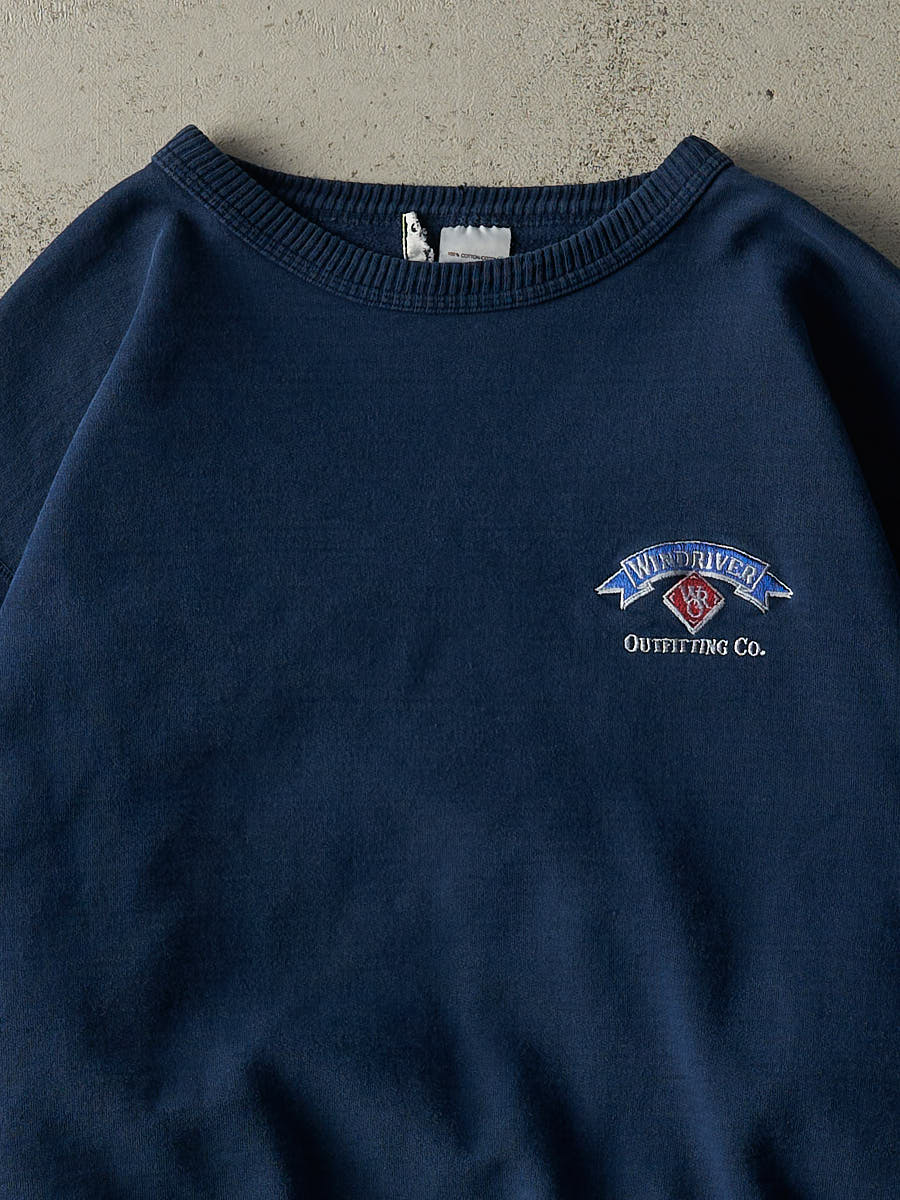 Vintage 90s Navy Blue Wind River Embroidered Crewneck (XXL/XXXL) - Image 2