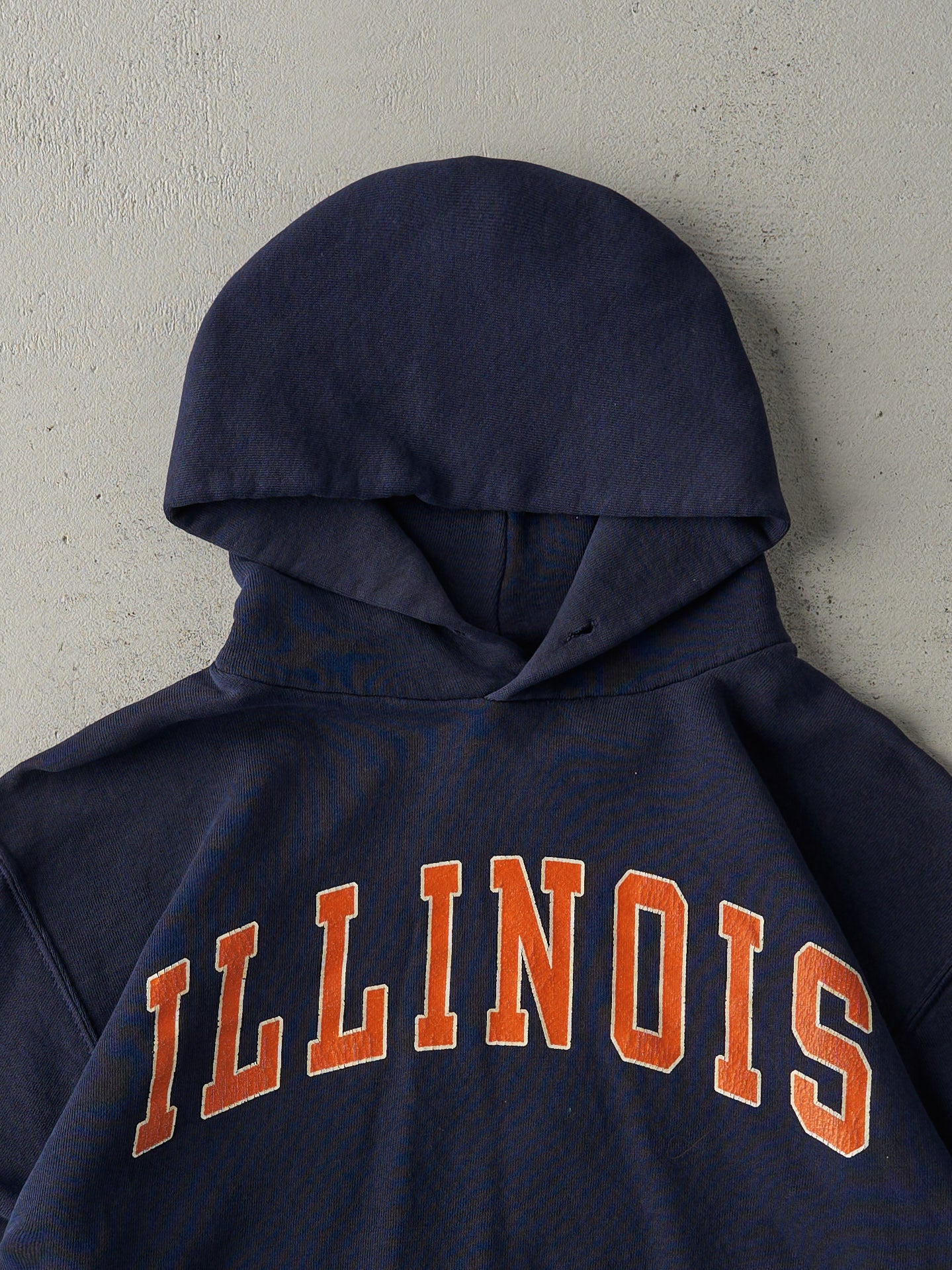 Vintage 90s Navy Illinois University Russell Athletic Boxy Hoodie (S) - Image 2