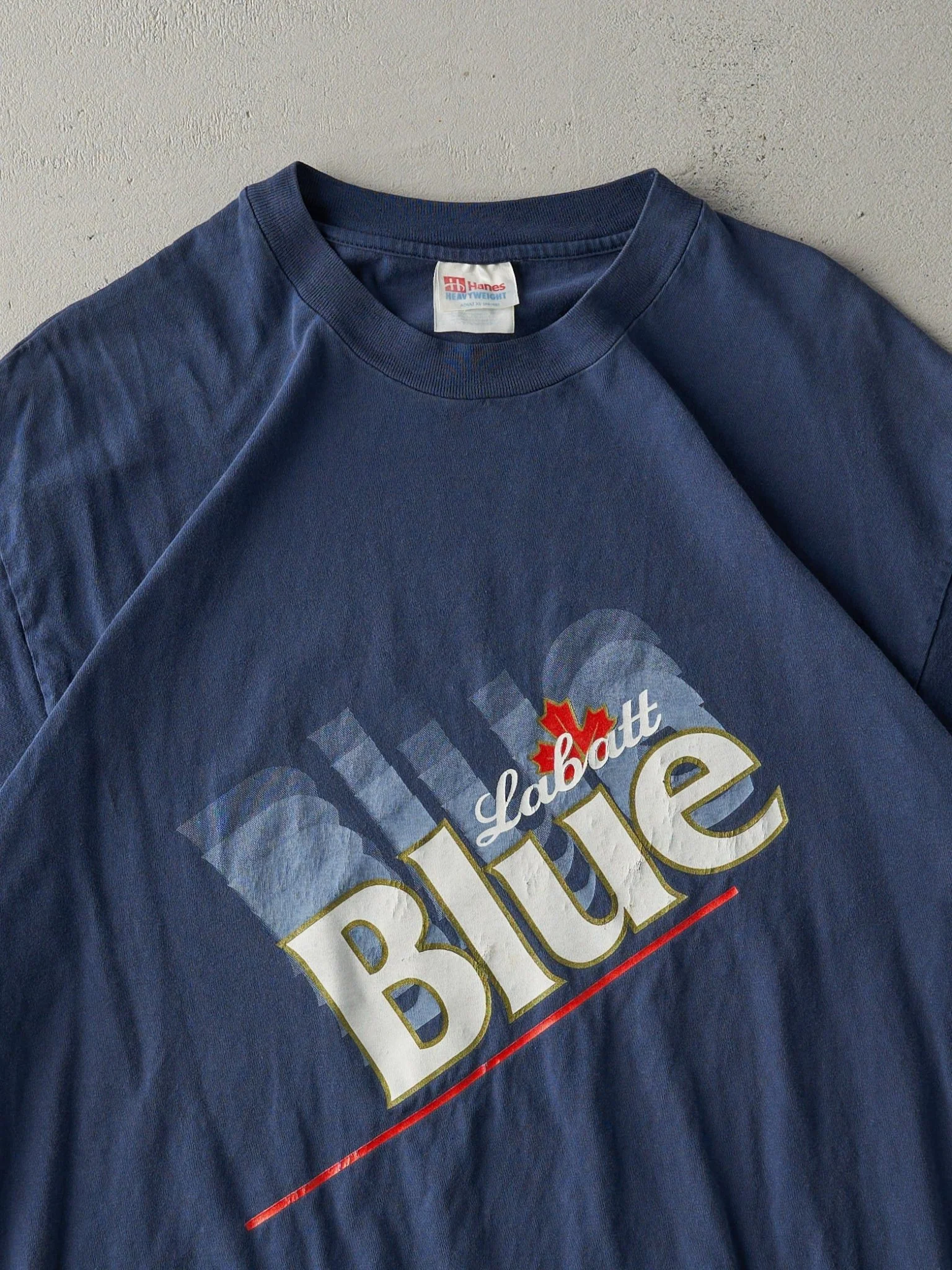 Vintage 90s Navy Labatt Blue Single Stitch Tee (M) - Image 2