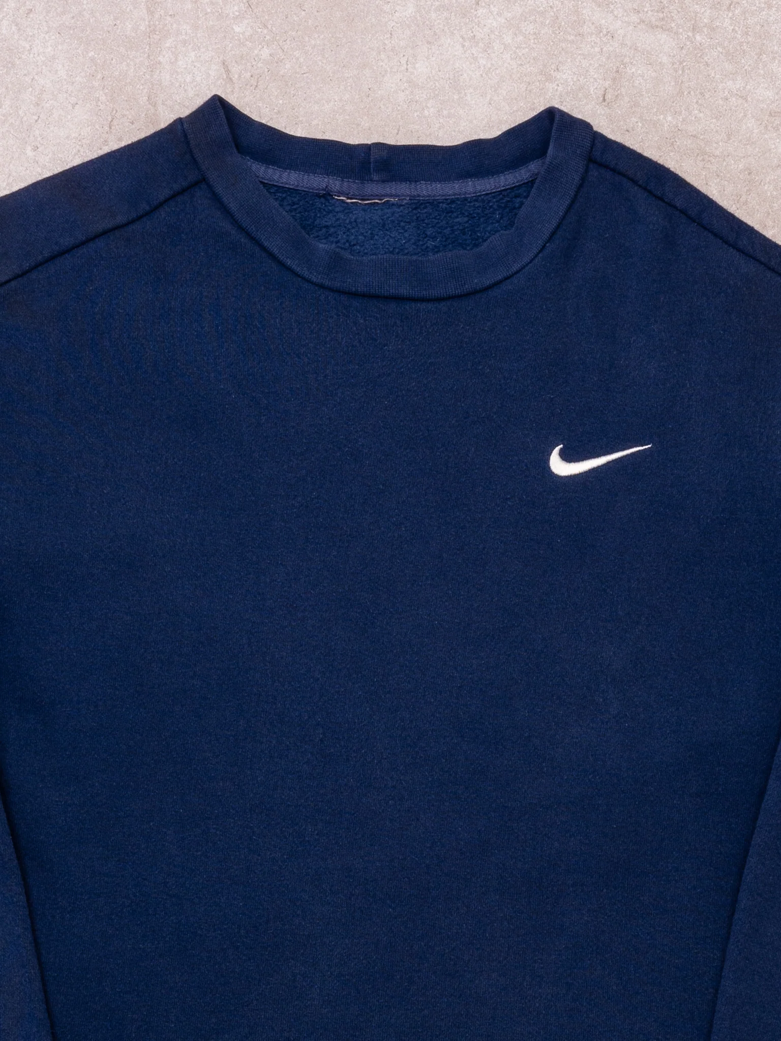 Vintage 90s Navy Nike Swoosh Crewneck (S) - Image 2