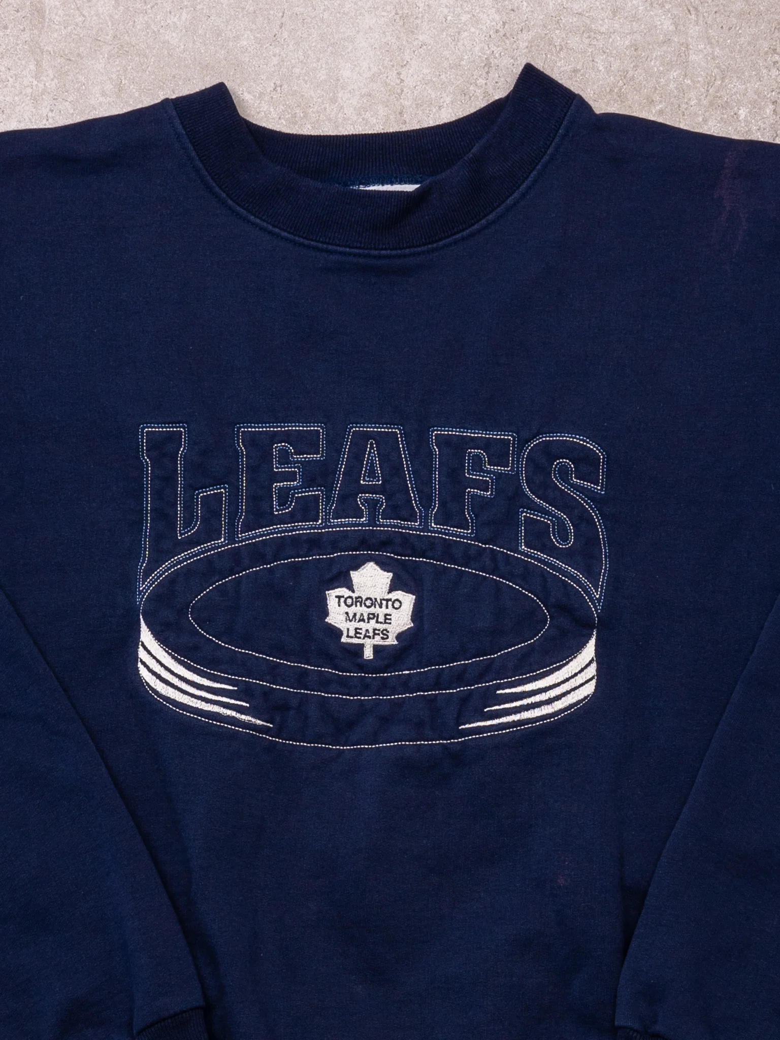 Vintage 90s Navy Toronto Maple Leafs Crewneck (M/L) - Image 2