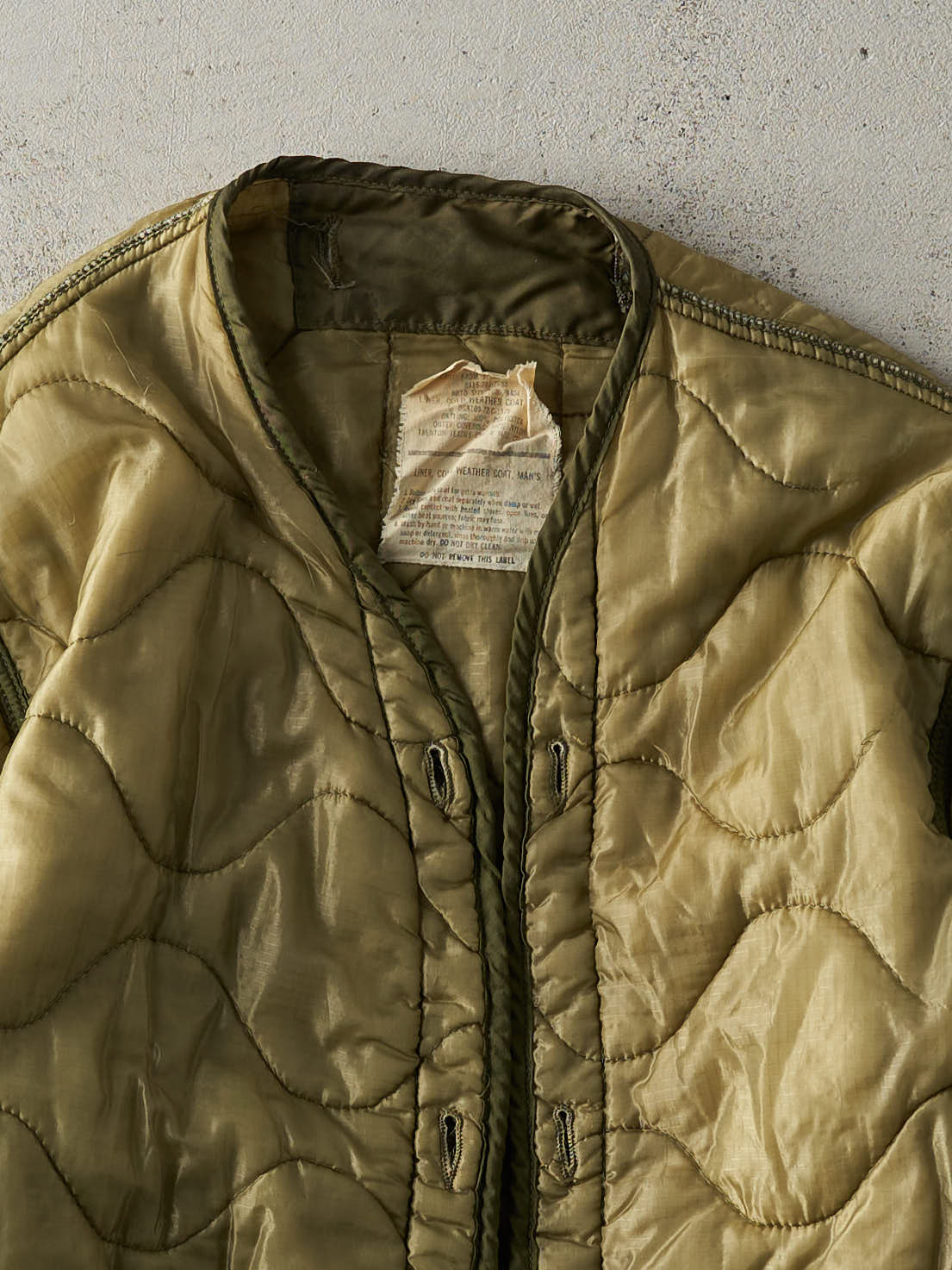 Vintage 90s Olive Green Army Liner Jacket (M/L) - Image 2