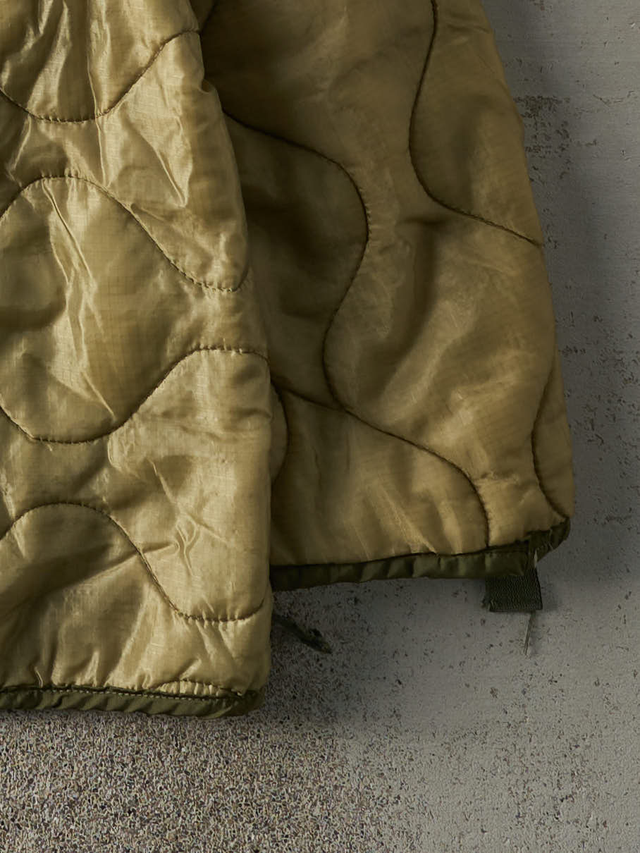 Vintage 90s Olive Green Army Liner Jacket (M/L) - Image 3