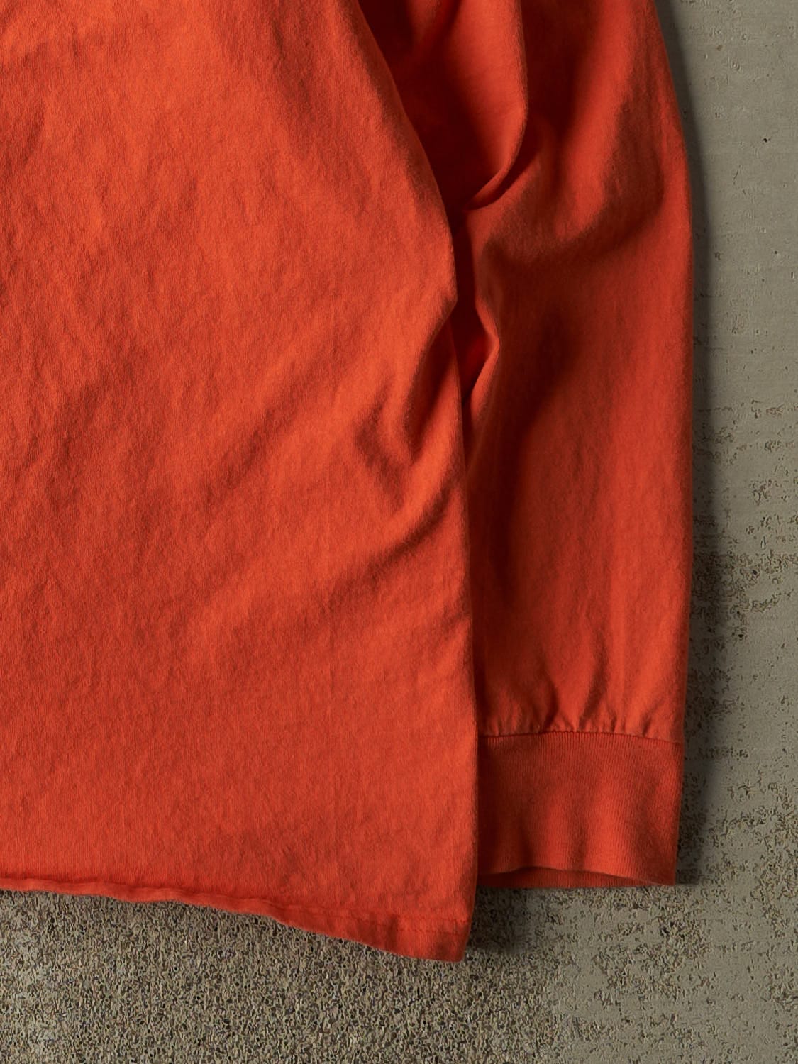 Vintage 90s Orange Harley Davidson Blank Long Sleeve (XXL) - Image 3