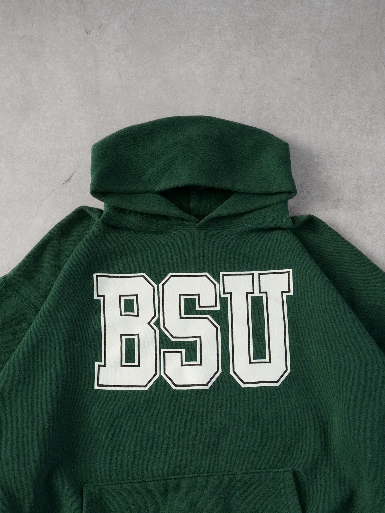Vintage 90s Pine Green BSU Hoodie (L) - Image 2