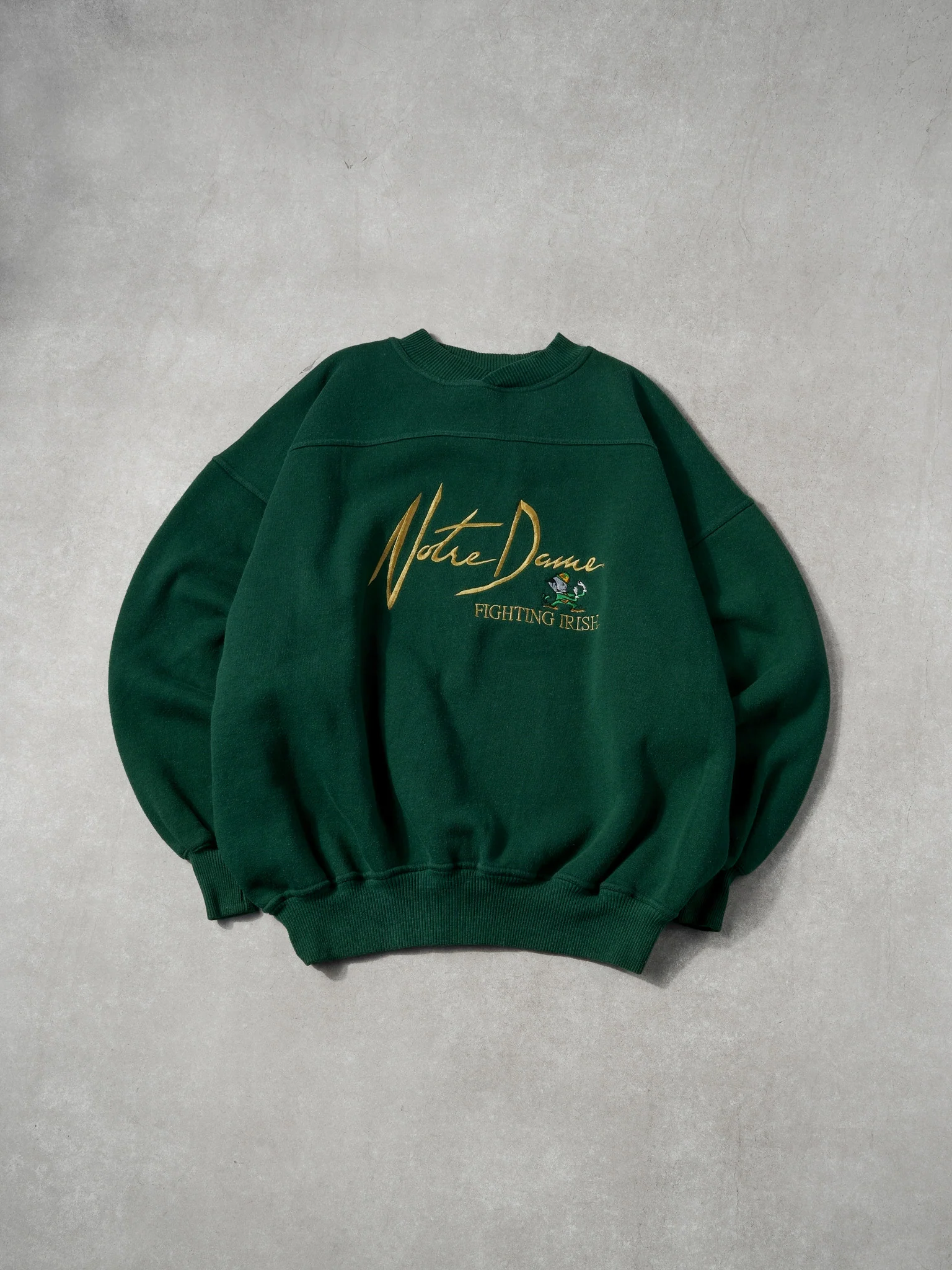 Vintage 90s Pine Green Notre Dame Fighting Irish Crewneck (XL)