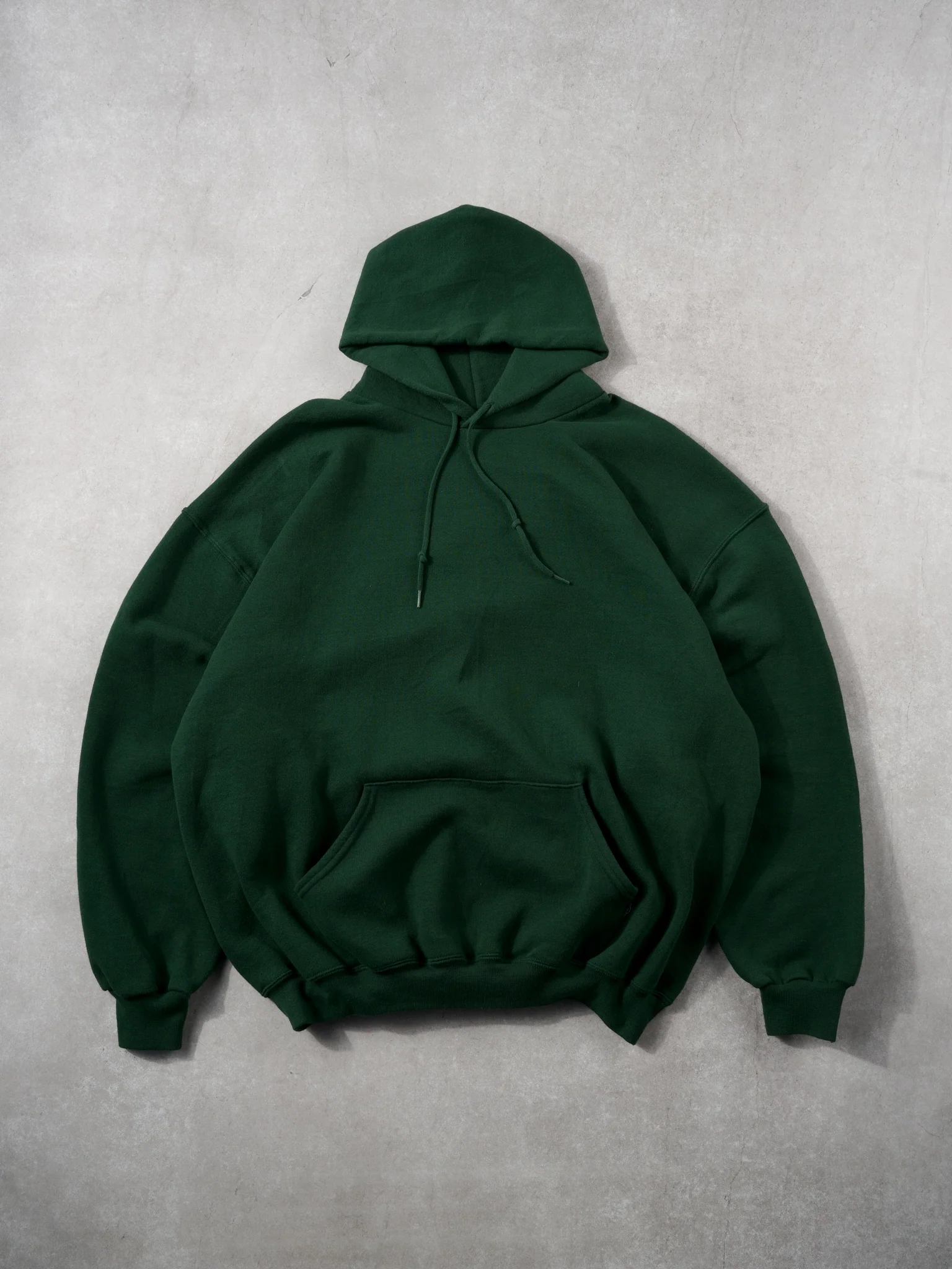 Vintage 90s Pine Green Russell Athletics Blank Hoodie (XL)