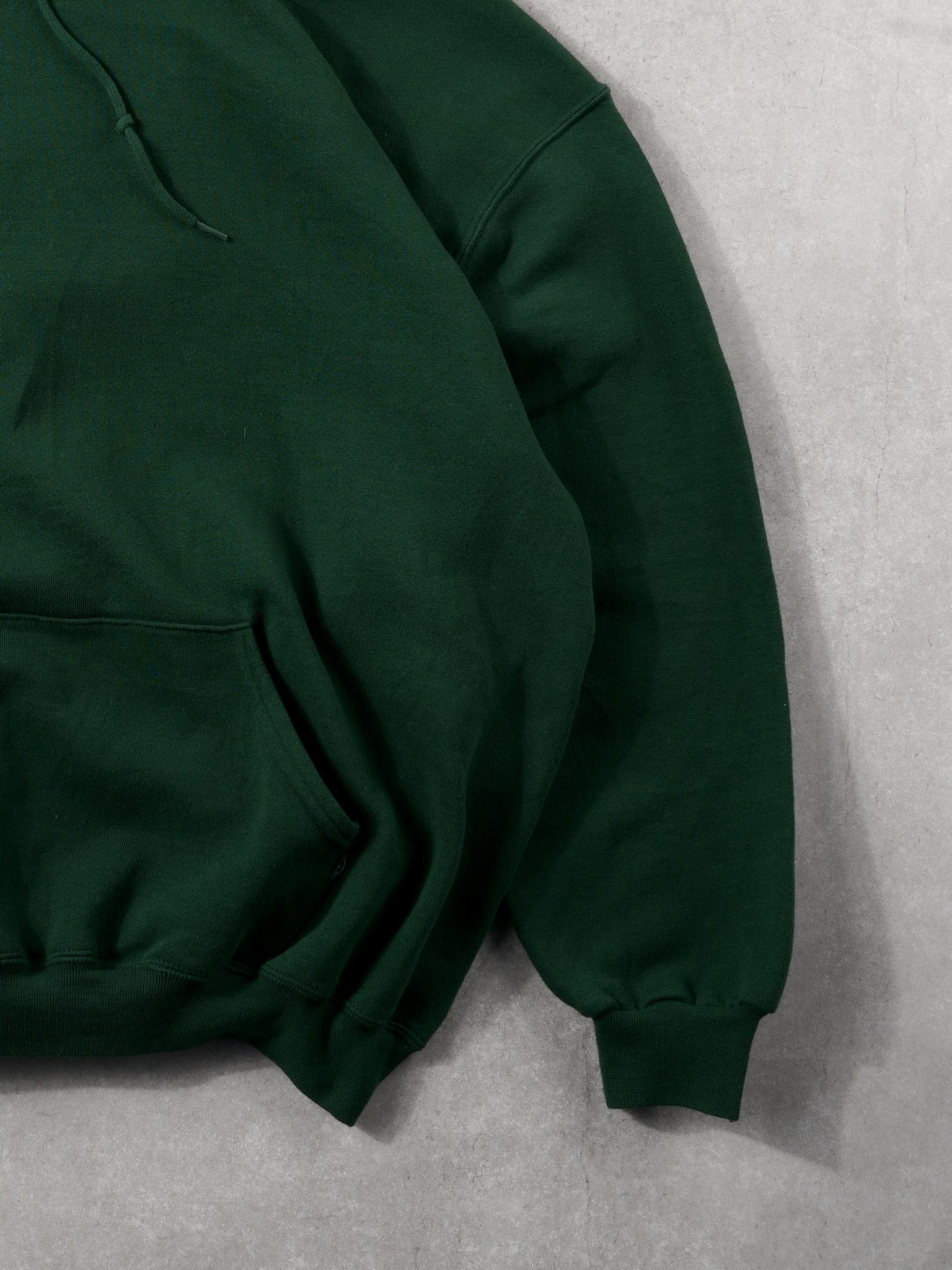 Vintage 90s Pine Green Russell Athletics Blank Hoodie (XL) - Image 3