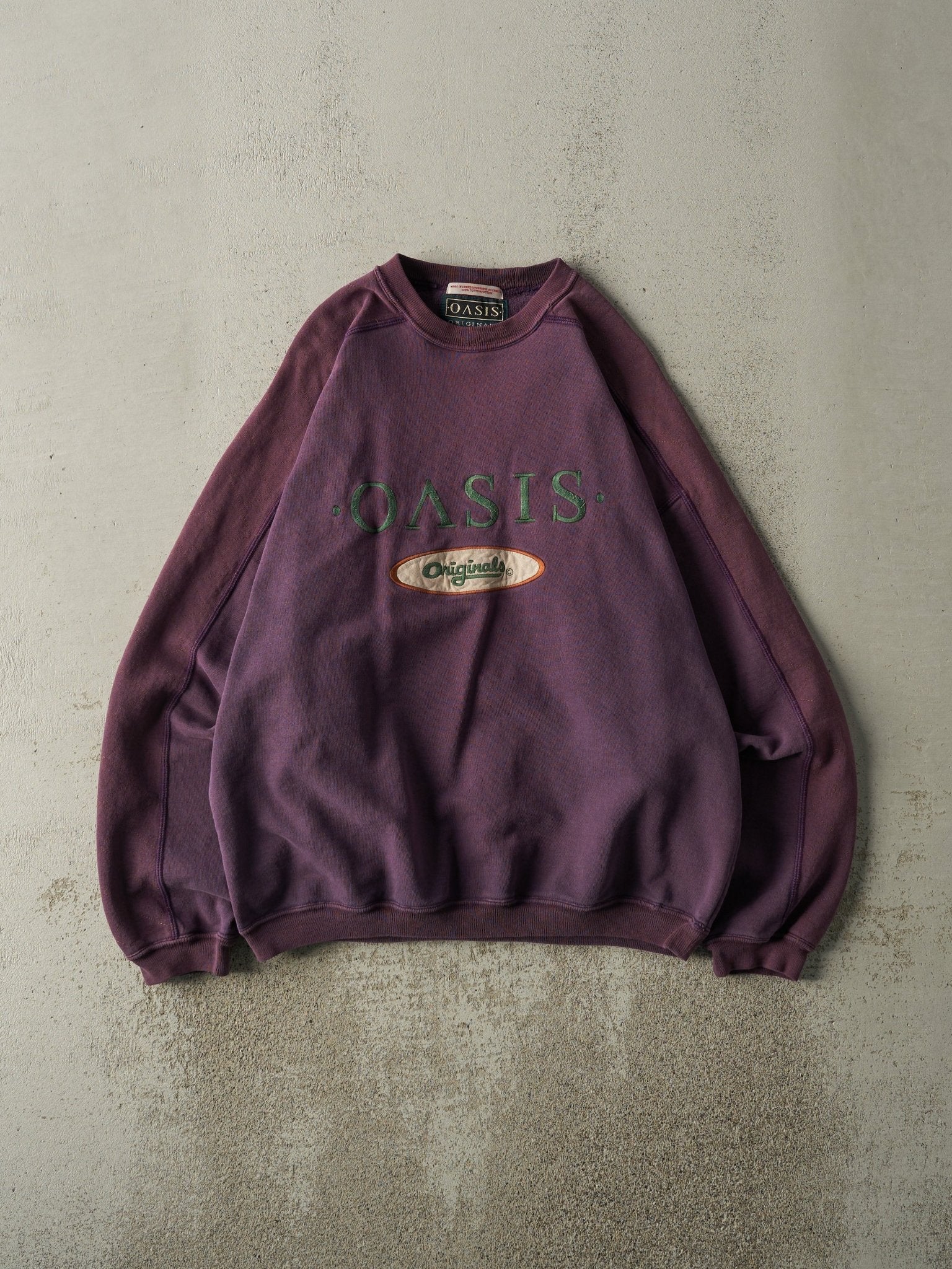 Vintage 90s Purple Embroidered Oasis Crewneck (M/L)
