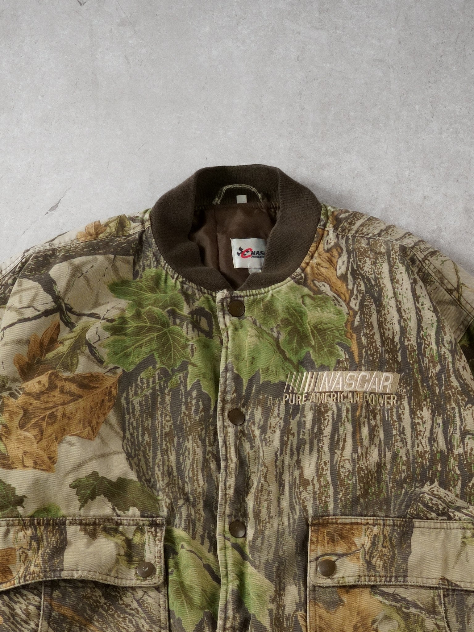 Vintage 90s Realtree Camo Nascar Bomber Jacket (L) - Image 3