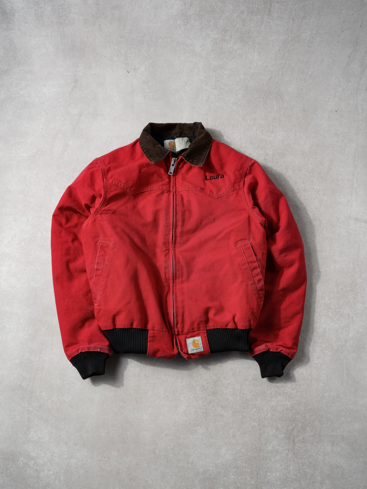 Vintage 90s Red Carhartt Lined Workwear Sante Fe Jacket (M)