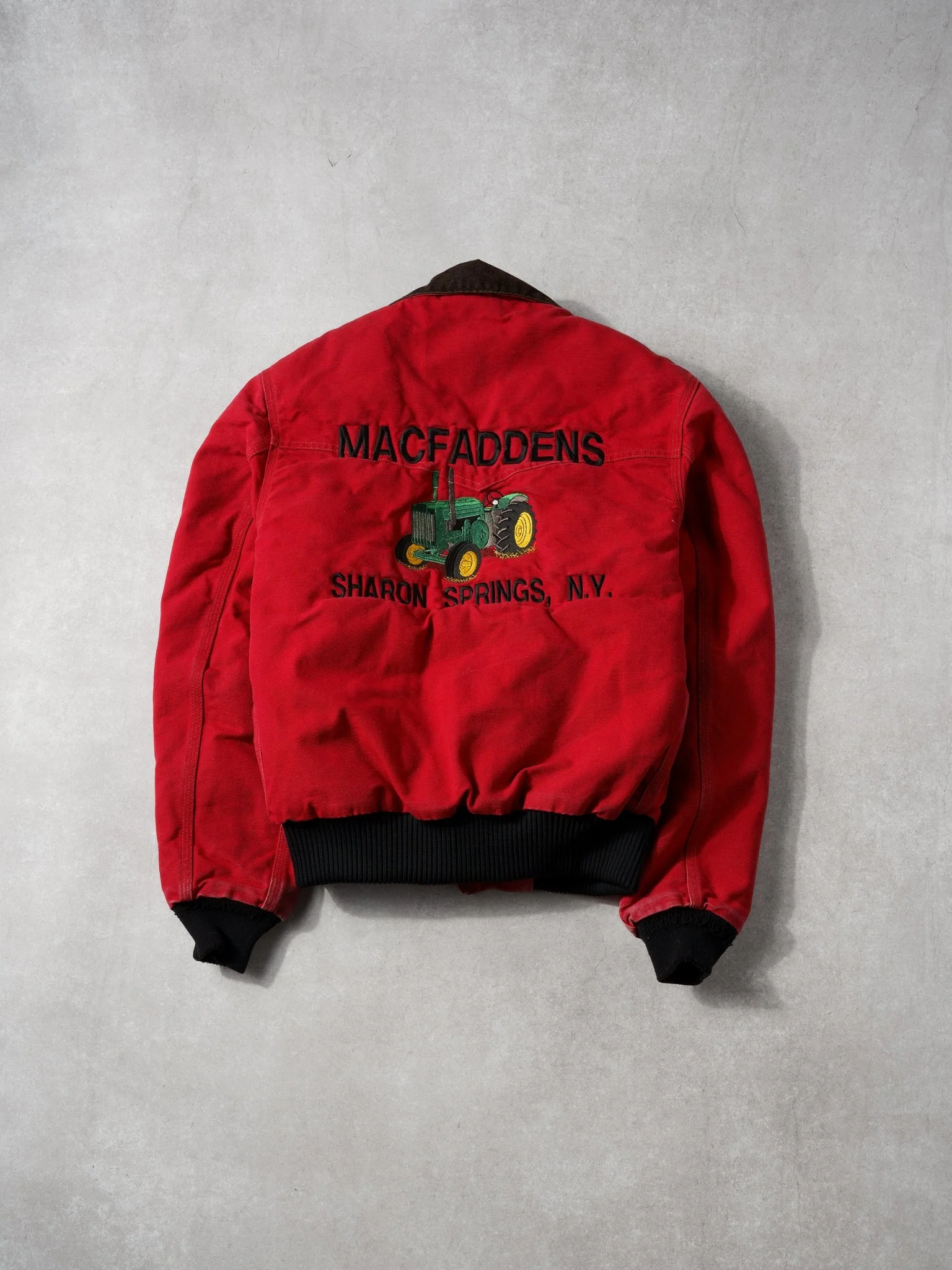 Vintage 90s Red Carhartt Lined Workwear Sante Fe Jacket (M) - Image 2