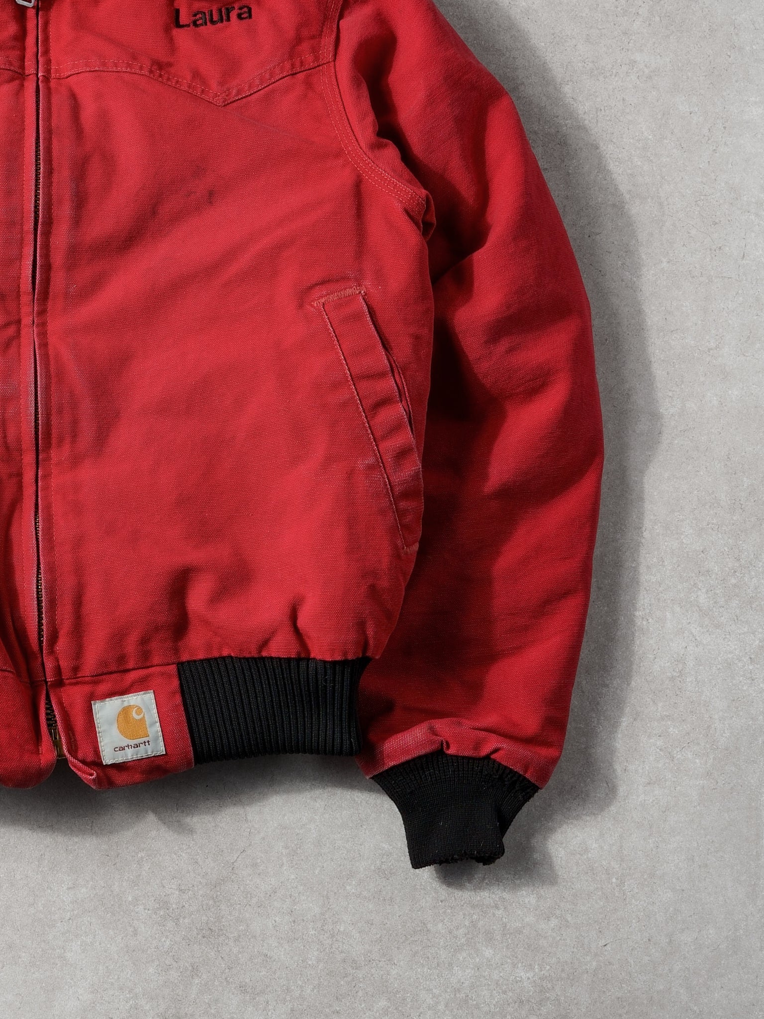 Vintage 90s Red Carhartt Lined Workwear Sante Fe Jacket (M) - Image 5