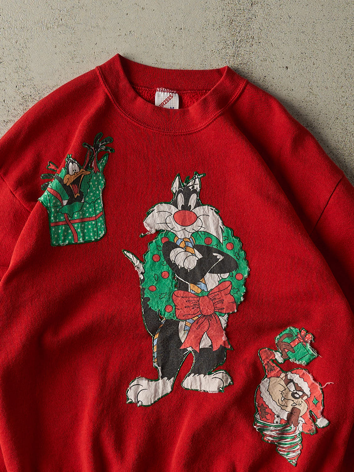 Vintage 80s Red Looney Tunes Crewneck (S/M) - Image 2