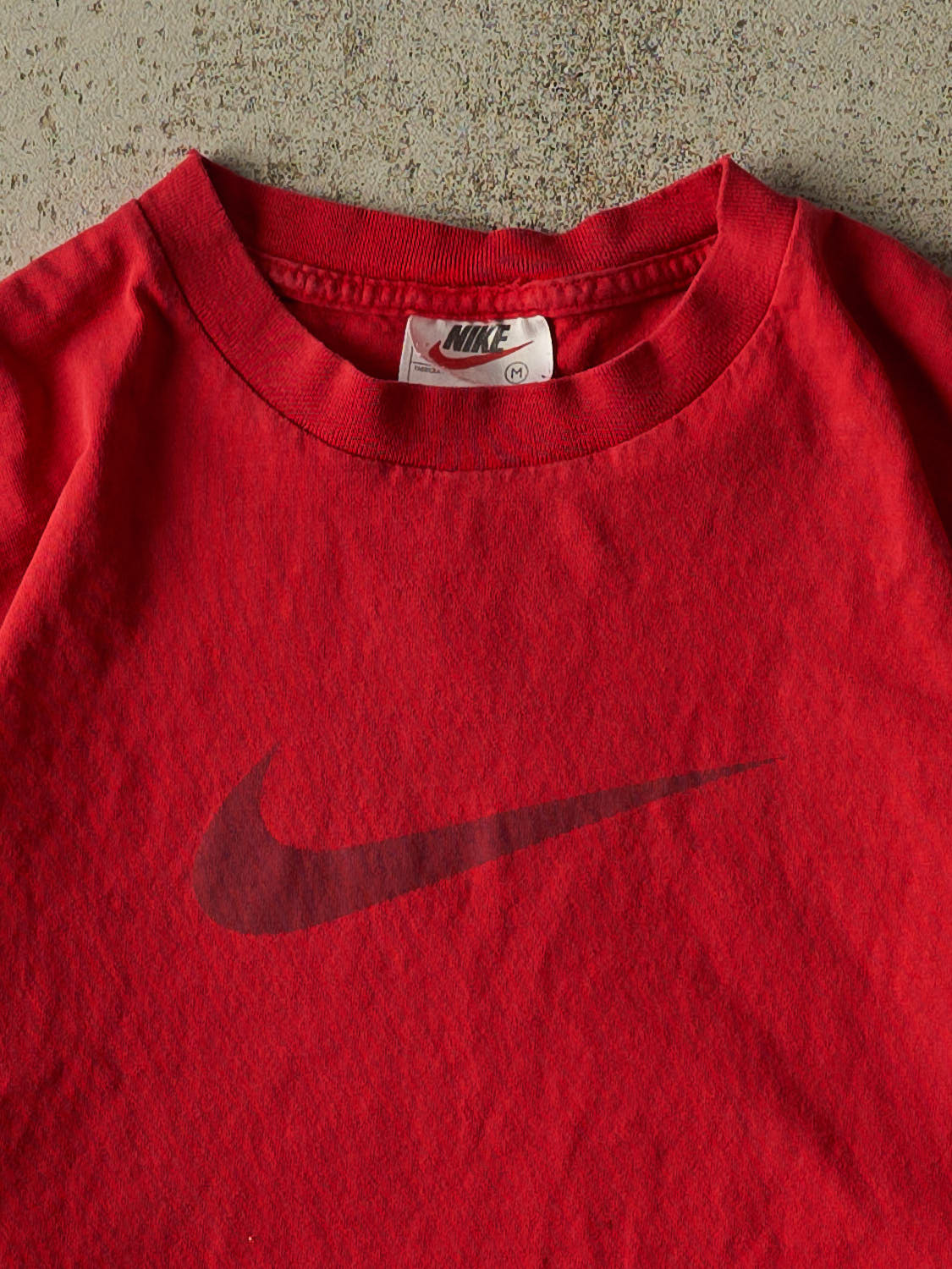 Vintage 90s Red Nike Logo Tee (M) - Image 2
