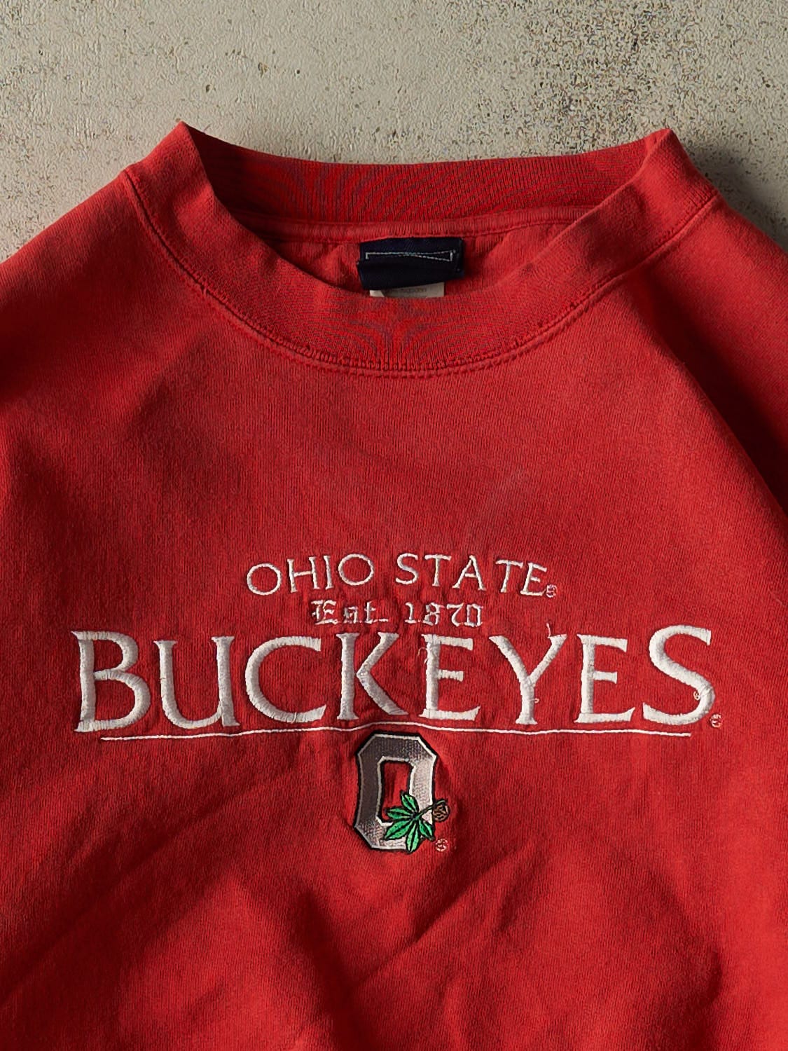 Vintage 90s Red Ohio State Buckeyes Crewneck (S/M) - Image 2