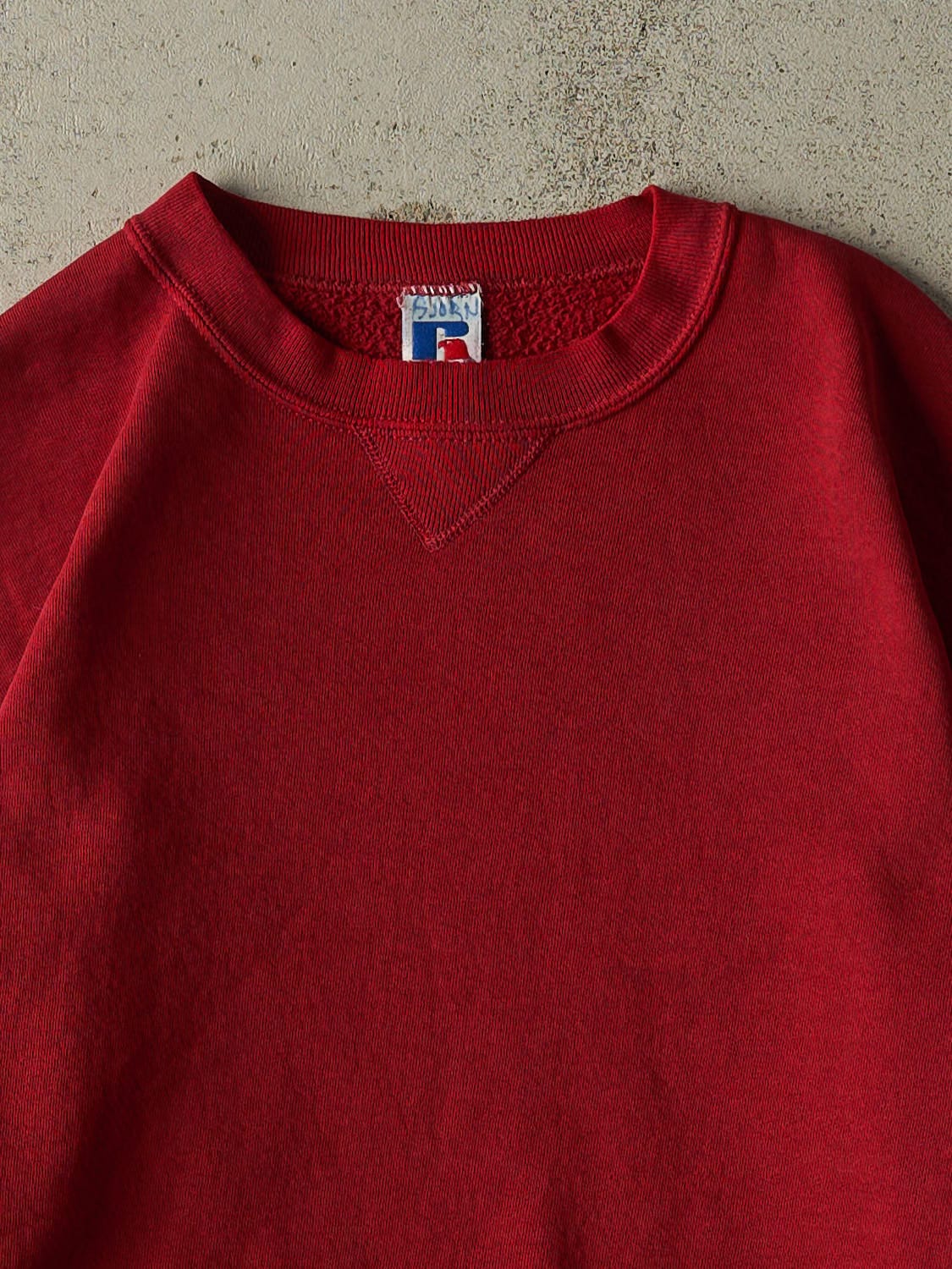 Vintage 90s Red Russell Athletic Blank Crewneck (L/XL) - Image 2