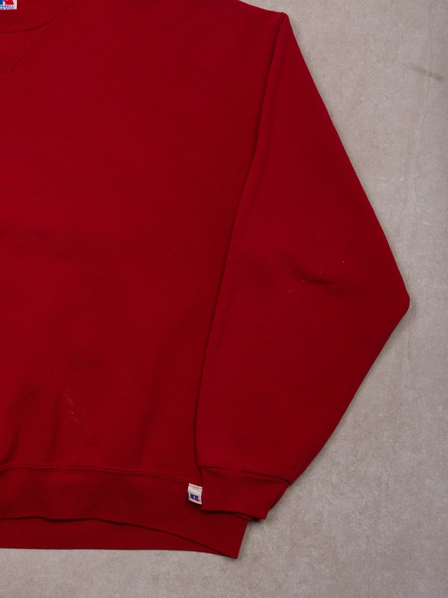 Vintage 90s Red Russell Athletics Blank Crewneck (XL) - Image 3