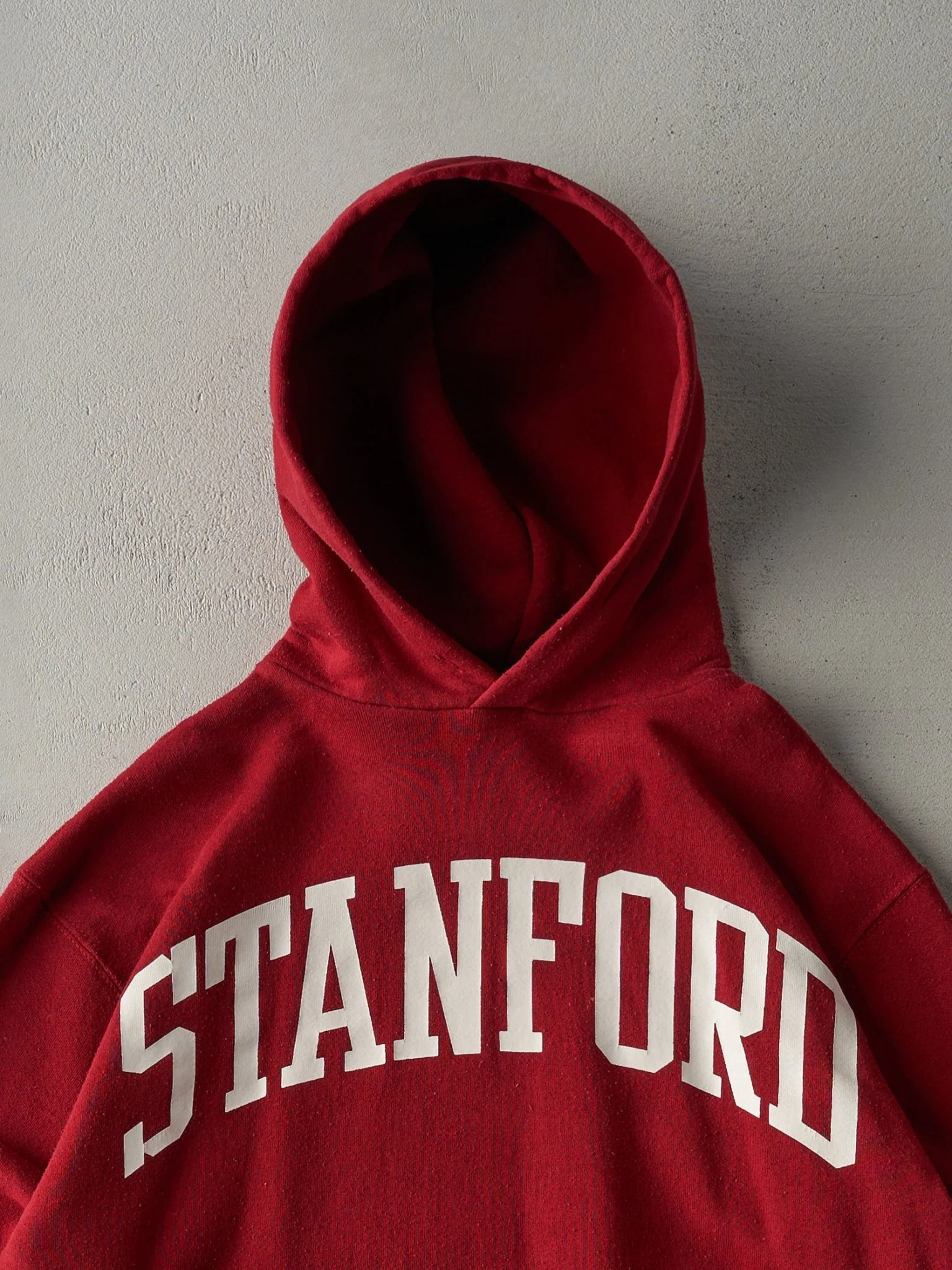 Vintage 90s Red Russell Athletics Stanford University Hoodie (M) - Image 2
