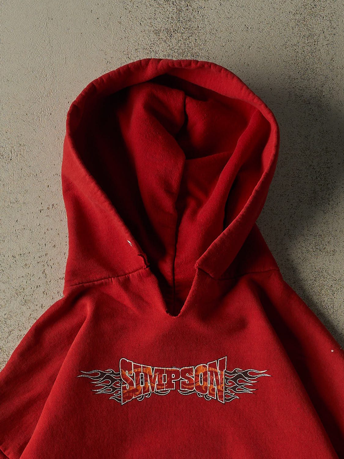 Vintage 90s Red Simpson College Hoodie (L) - Image 2