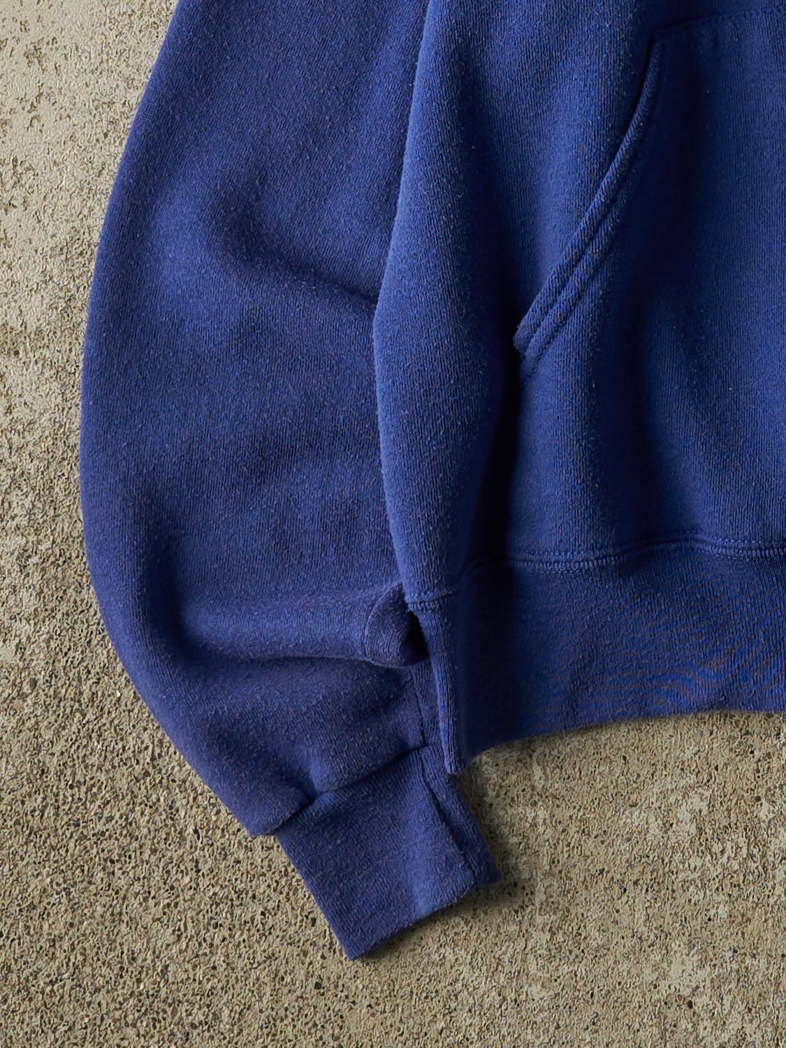 Vintage 90s Royal Blue Blank Zip Up Hoodie (S) - Image 3