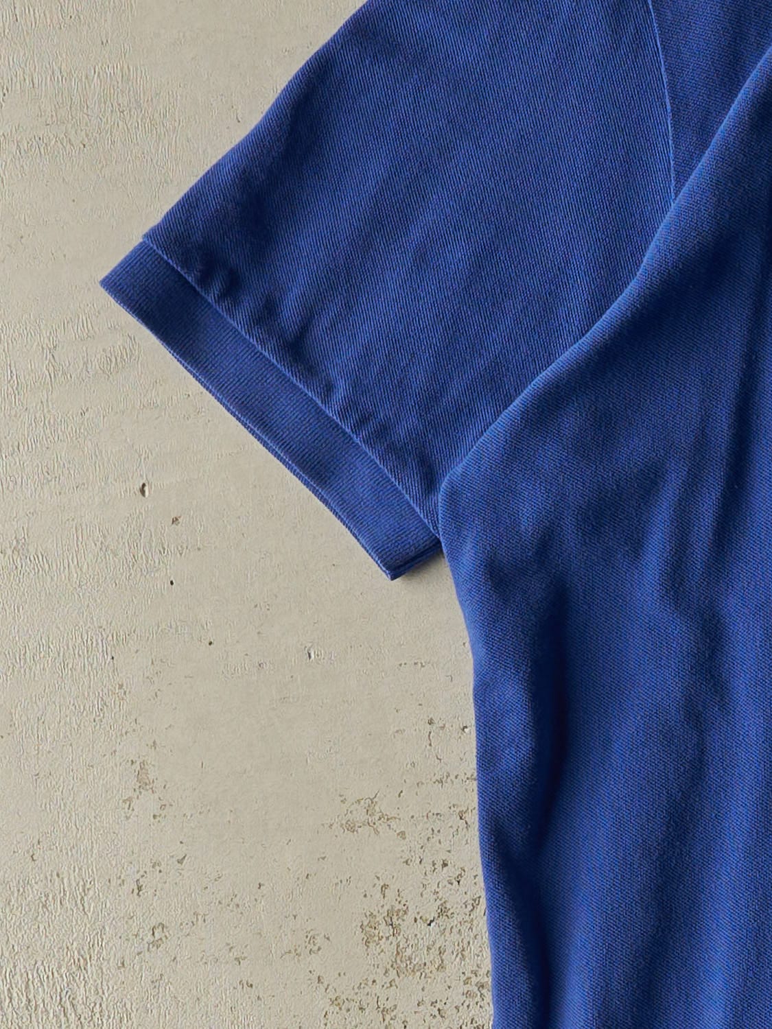 Vintage 90s Royal Blue Polo Embroidered Quarter Button Tee (XXL/XXXL) - Image 3