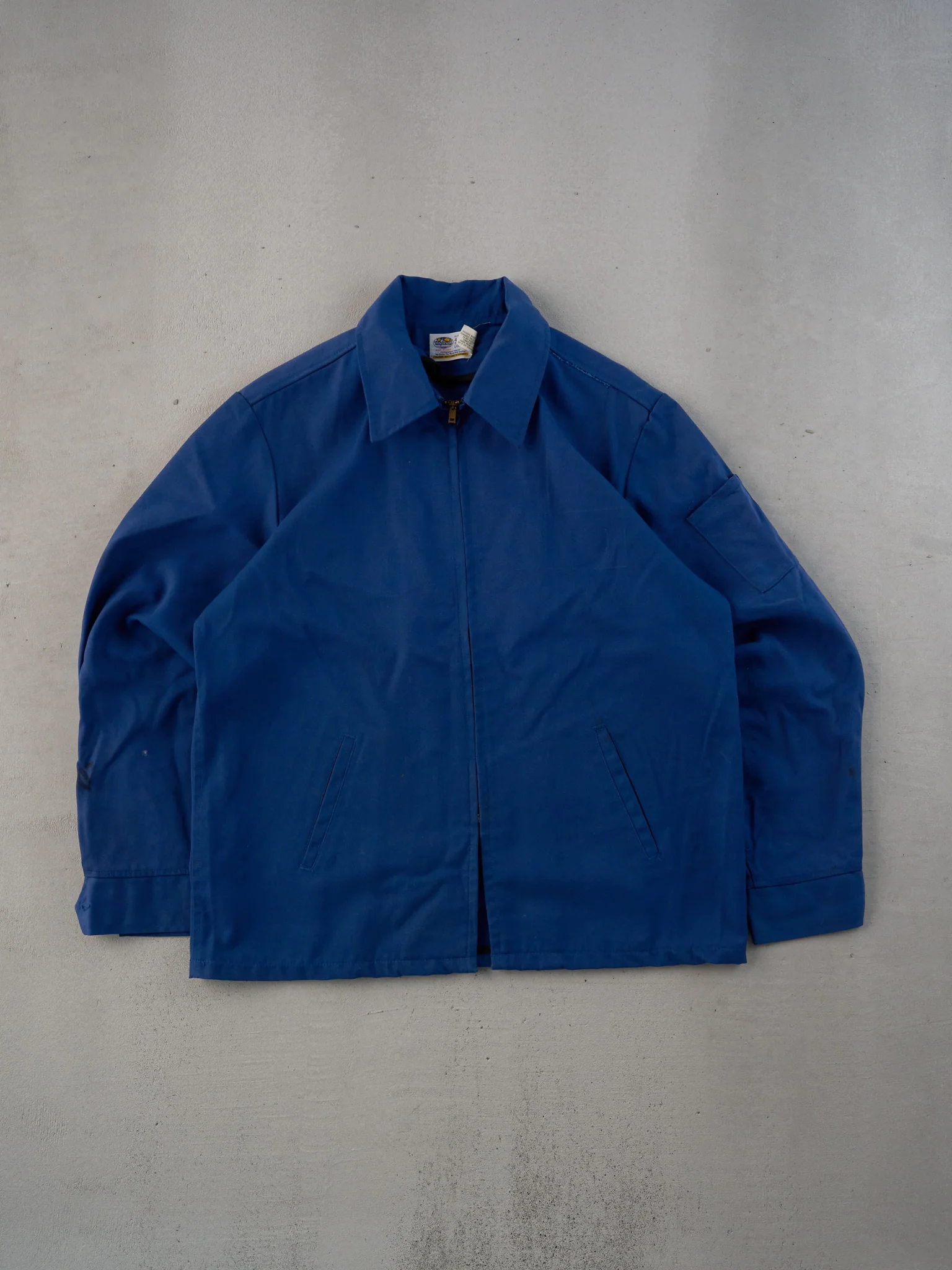 Vintage 90s Royal Blue Workwear Collared Zip Up (L)