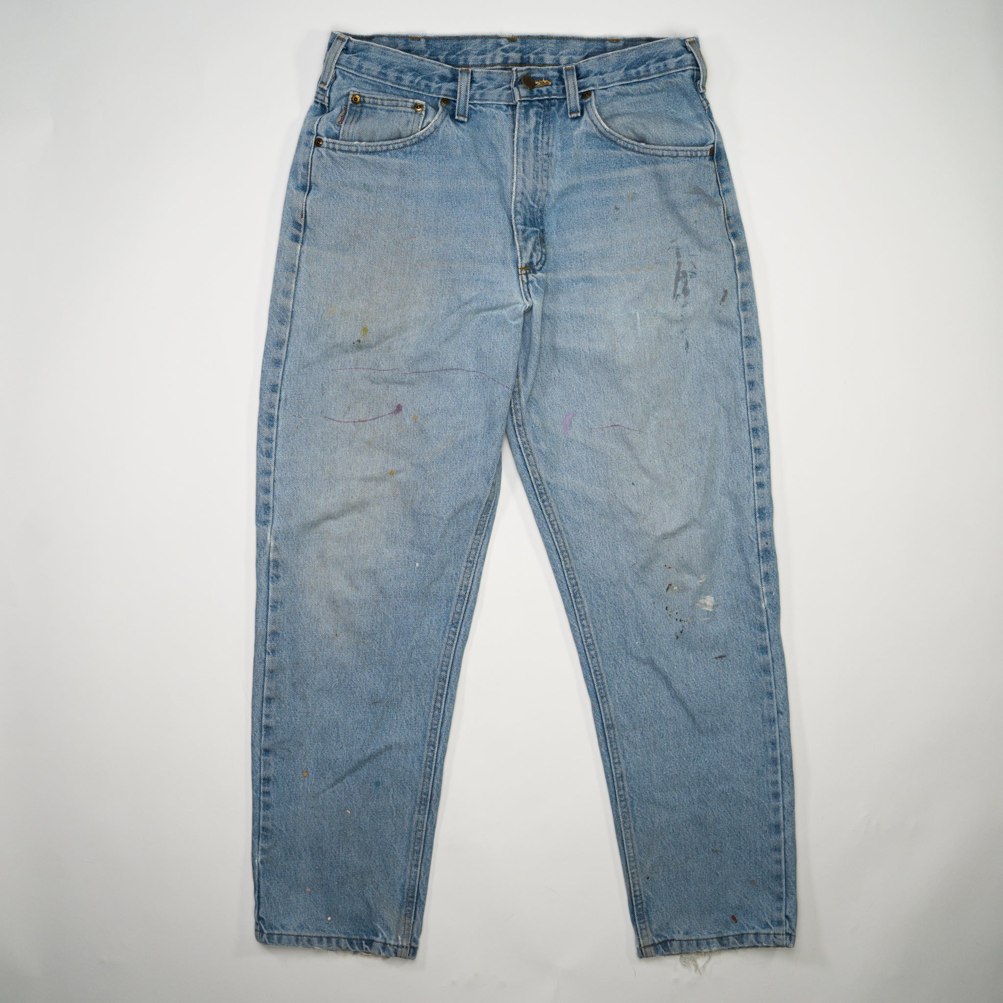 Vintage 90s Rugged Light Blue Carhartt Jeans (33 x 30) - Image 2