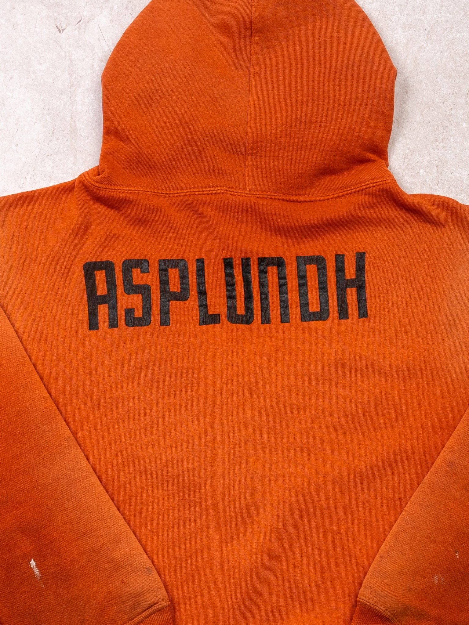 Vintage 90s Rugged Orange Asplundh Russell Athletics Zip Up Hoodie (XL) - Image 5