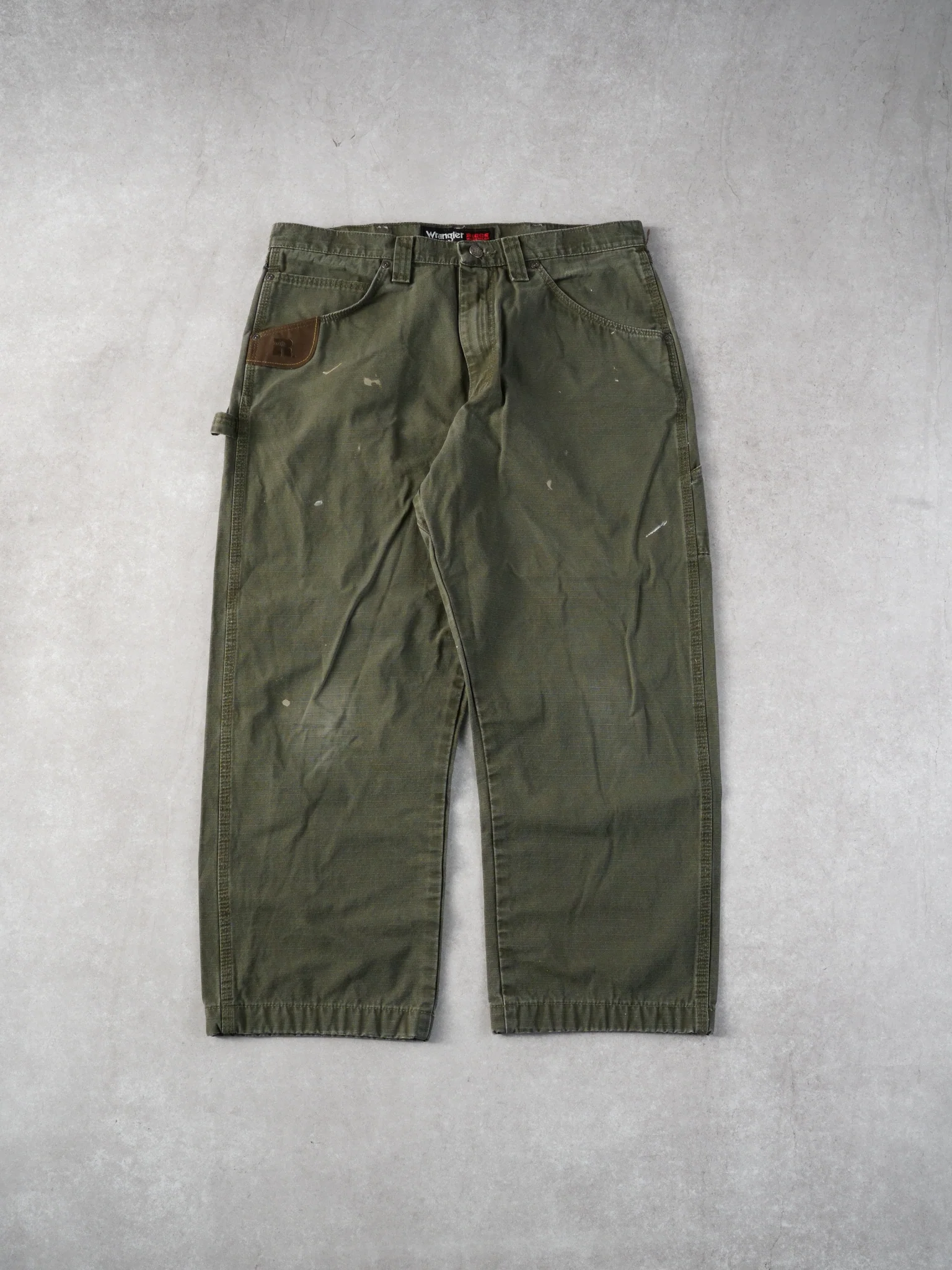 Vintage 90s Sage Green Wrangler Workwear Carpenter Pants (34x27)
