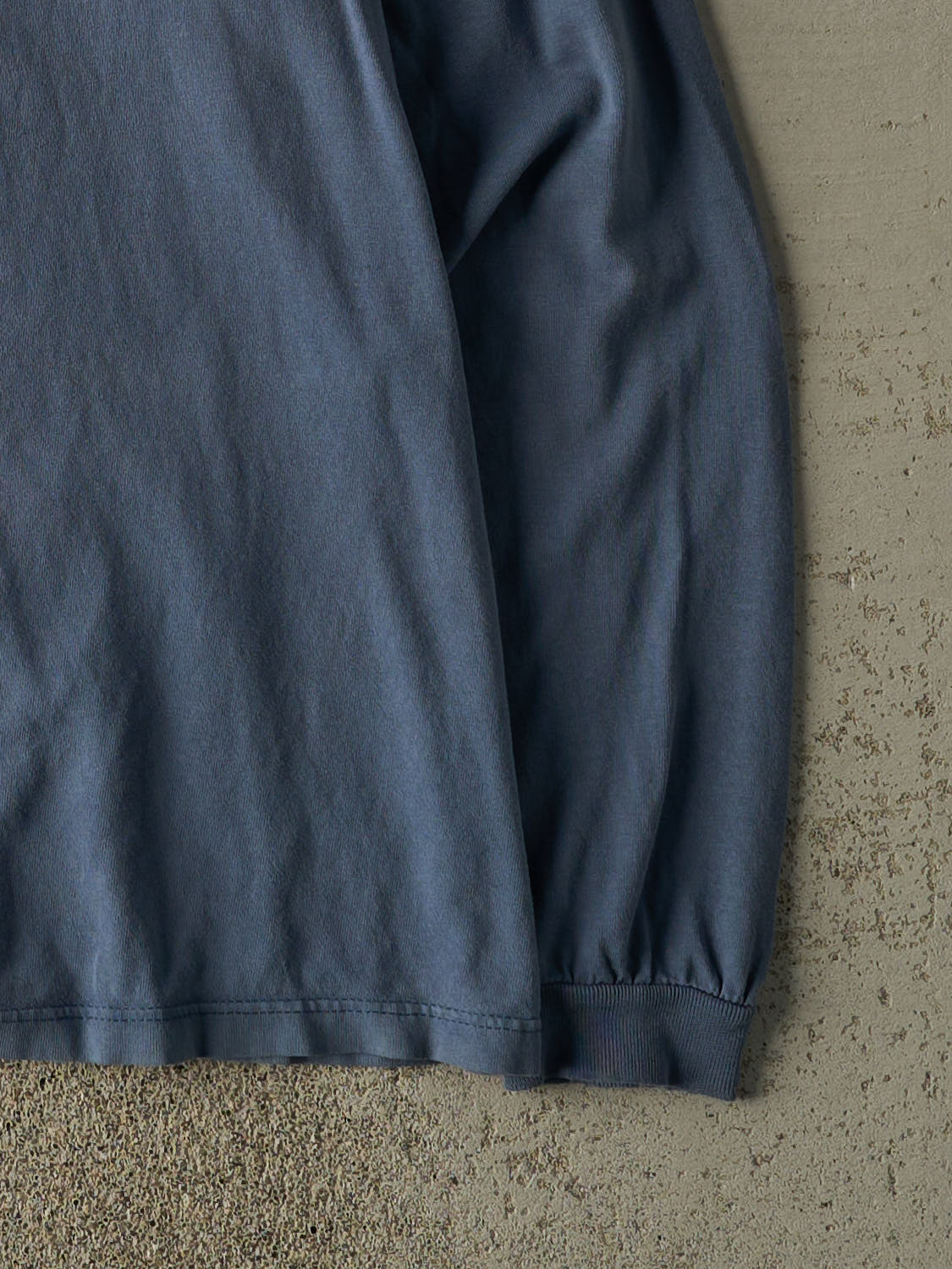 Vintage 90s Slate Blue Blank Long Sleeve (XL) - Image 4