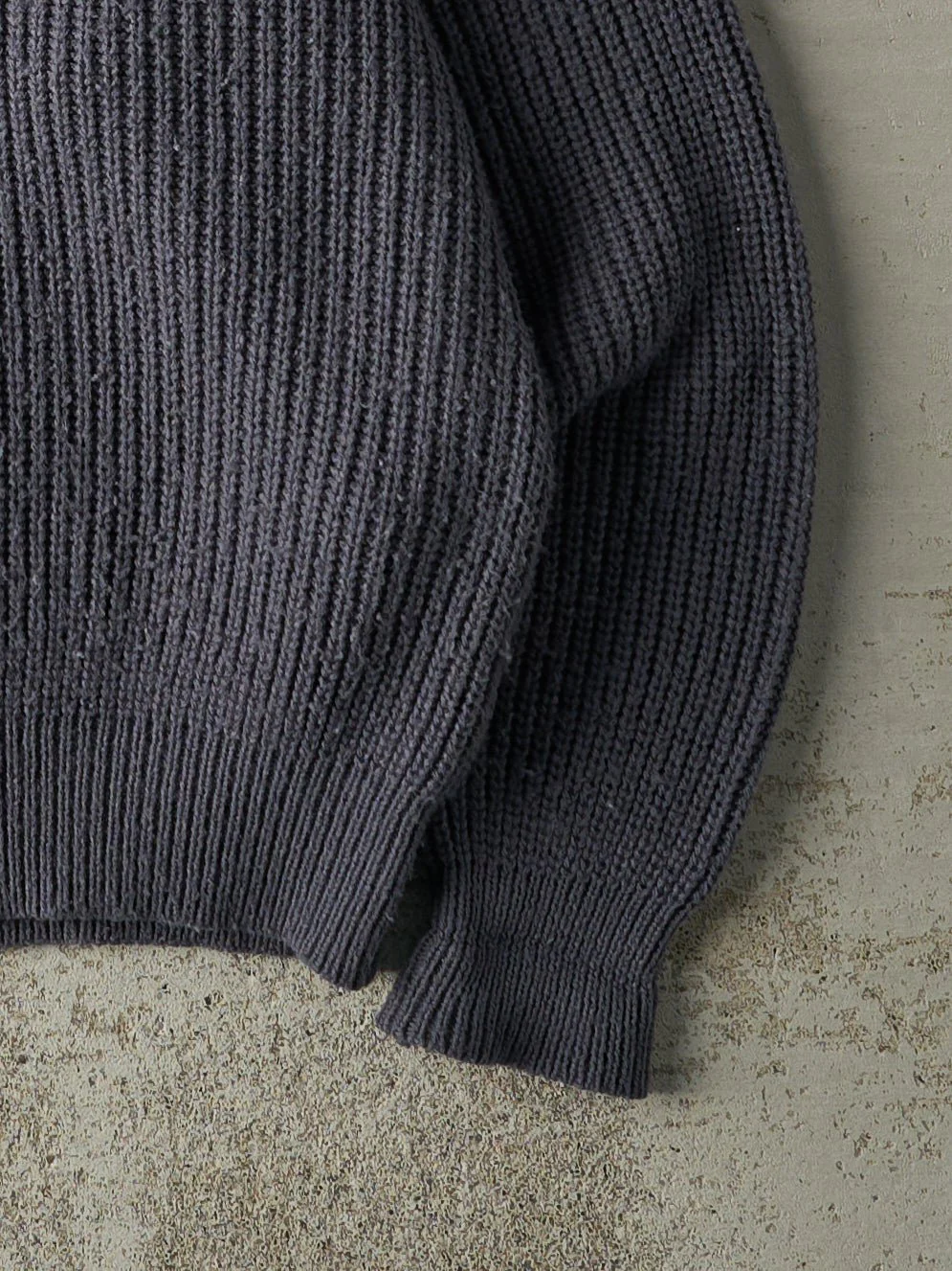 Vintage 90s Slate Blue Knit Pullover (M) - Image 3