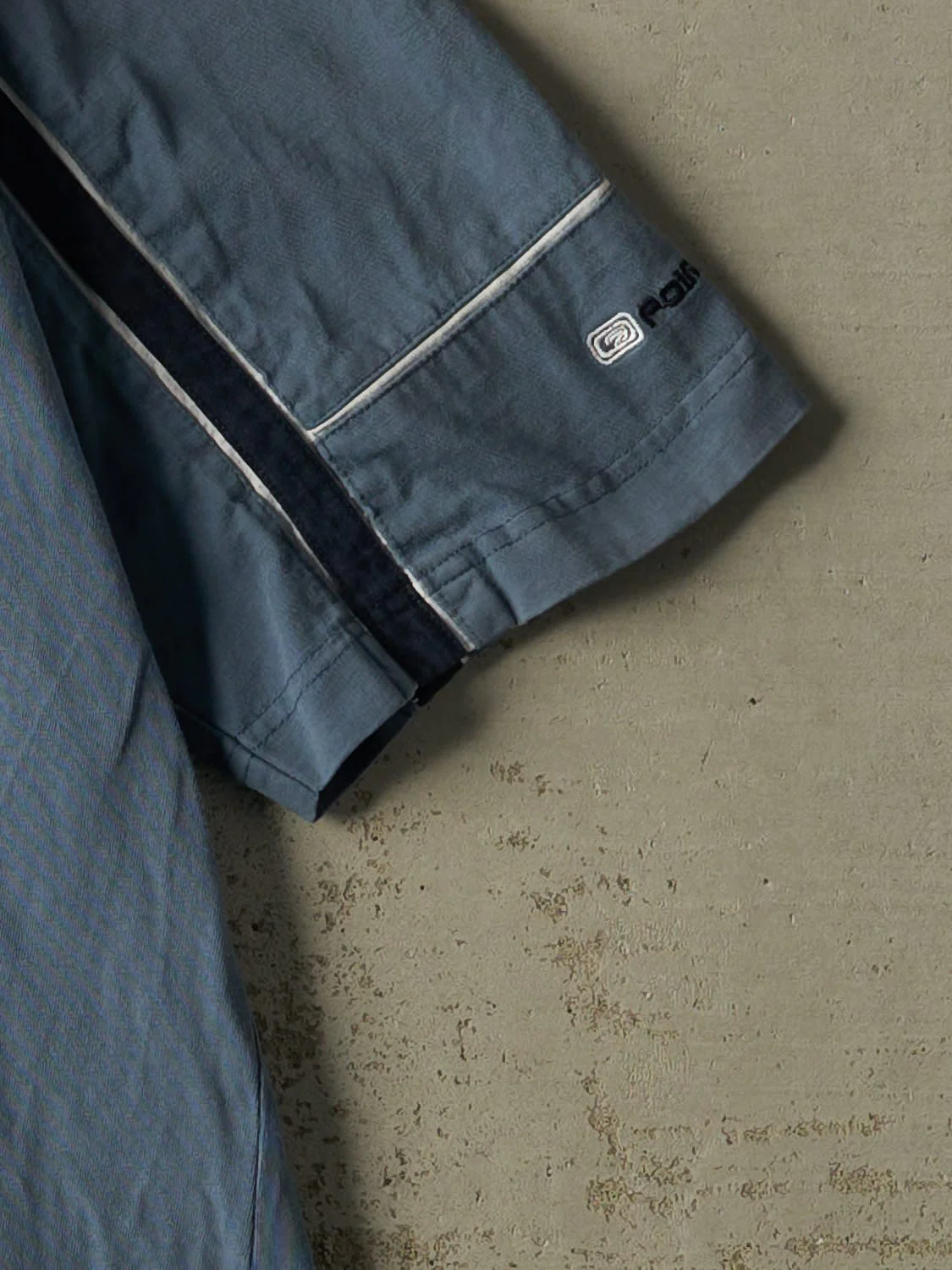 Vintage 90s Slate Blue Point Zero Striped Tee (L/XL) - Image 3