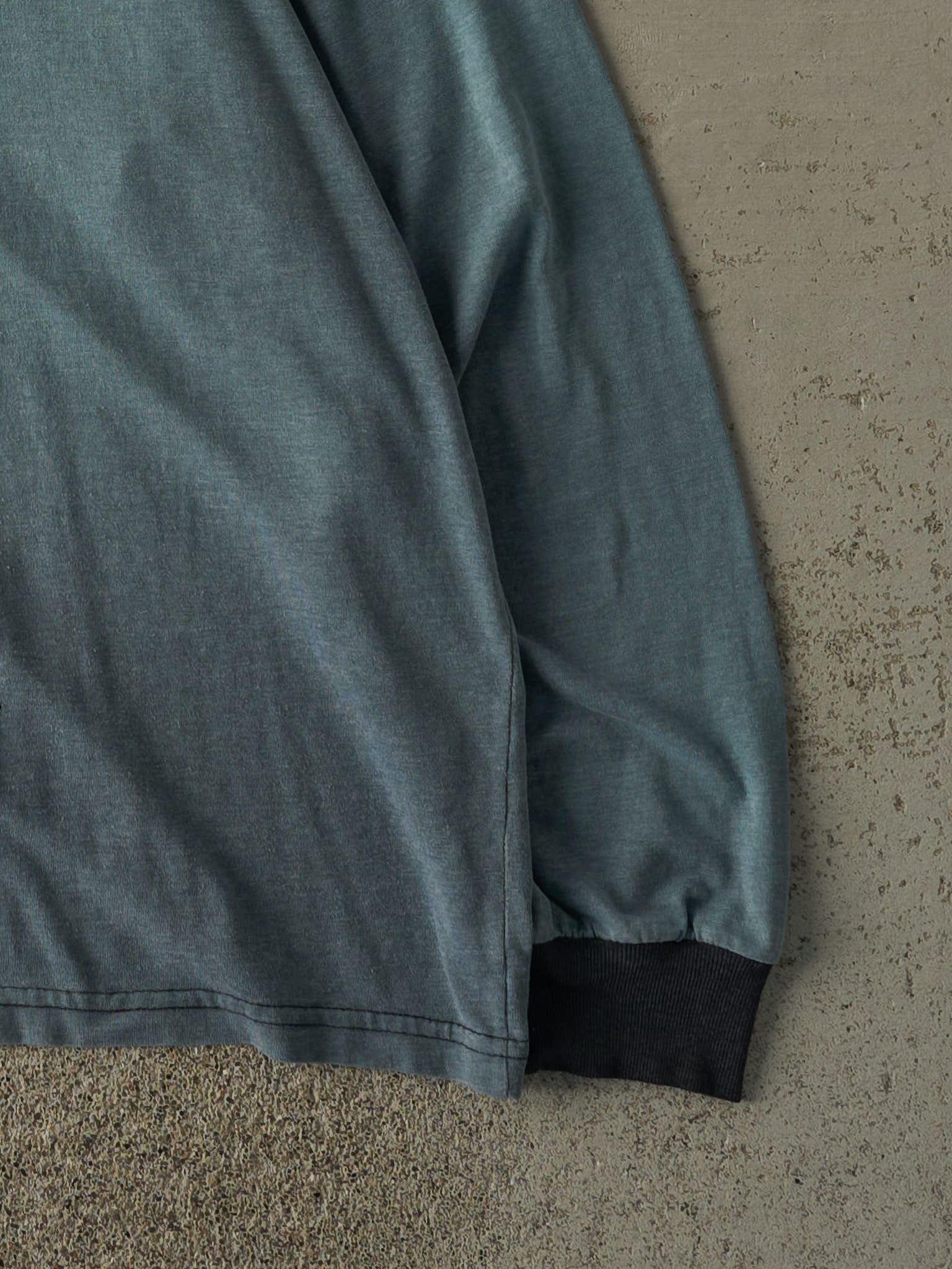 Vintage 90s Sun Faded Blue Blank Long Sleeve (M/L) - Image 3