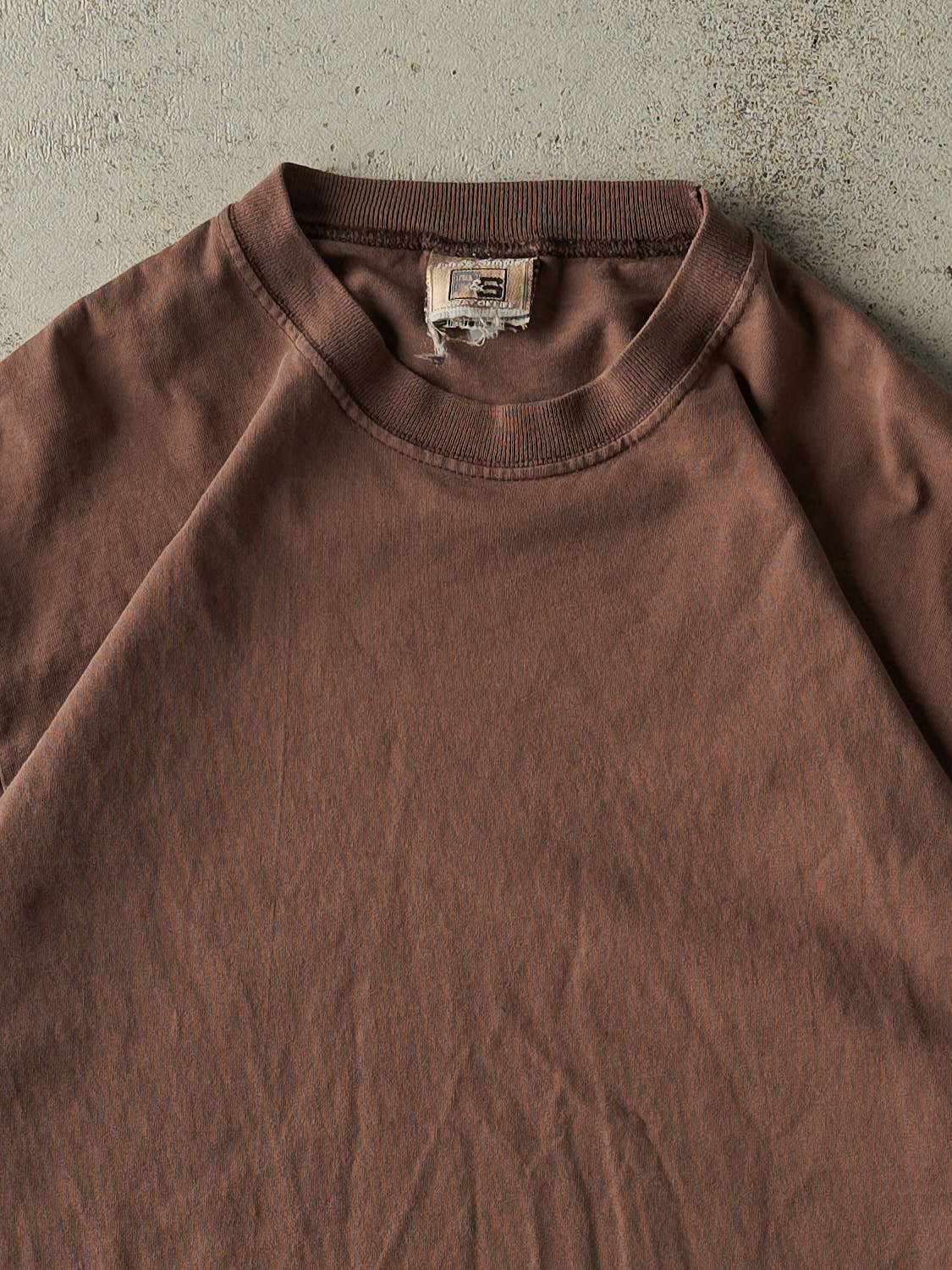 Vintage 90s Sun Faded Brown Blank Tee (L/XL) - Image 2